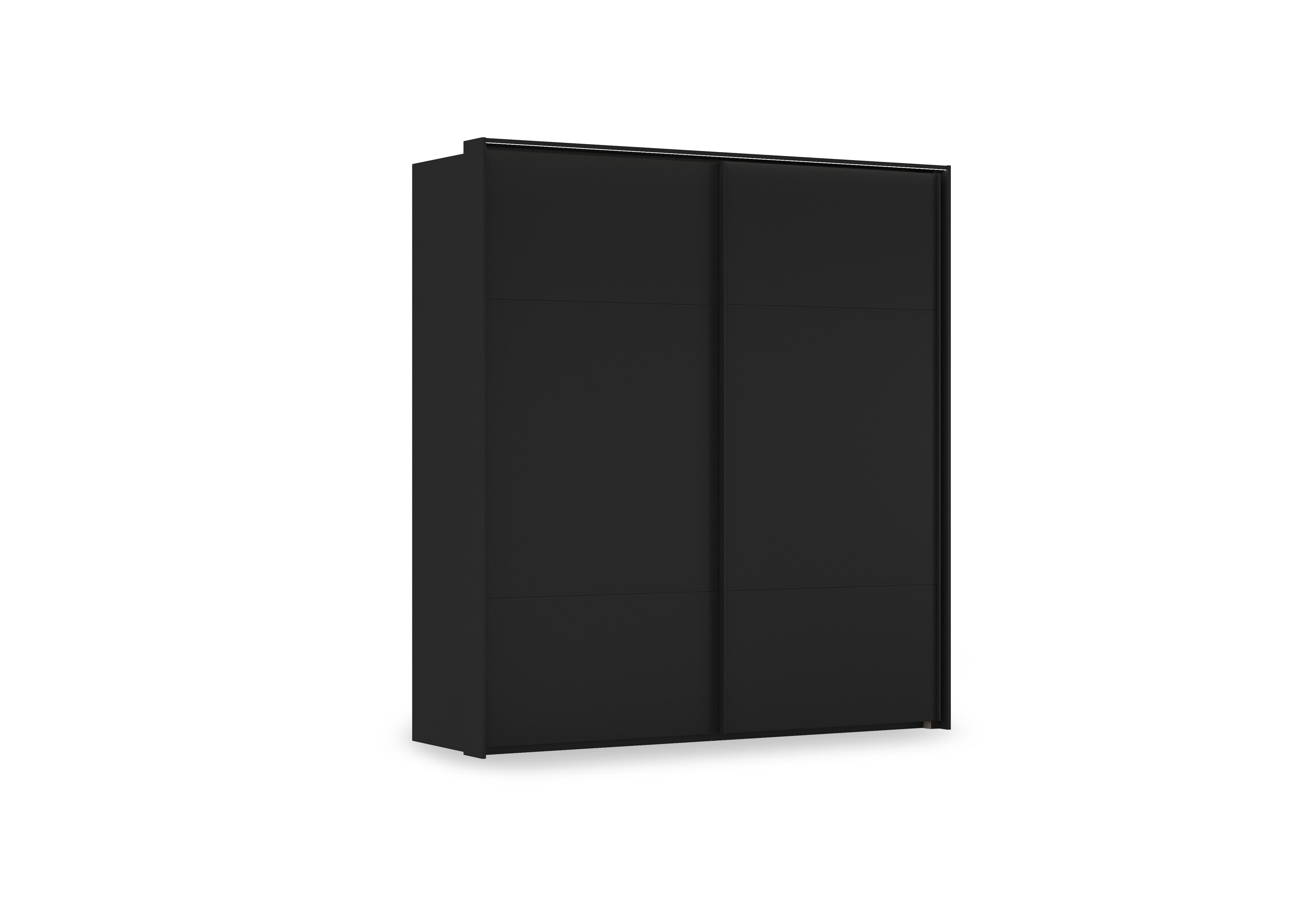 Haven 210cm 2 Door Slider Wardrobe with D&eacute;cor Doors and Lights in Asd5t  Black Black Front on Furniture Village