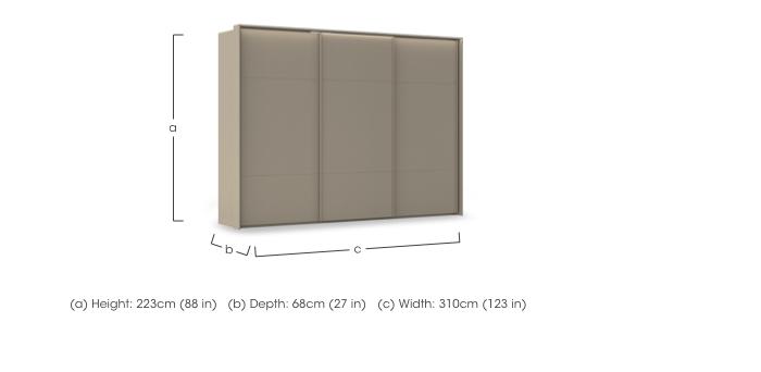 Haven 310cm 3 Door Slider Wardrobe with Décor Doors and Lights in  on Furniture Village