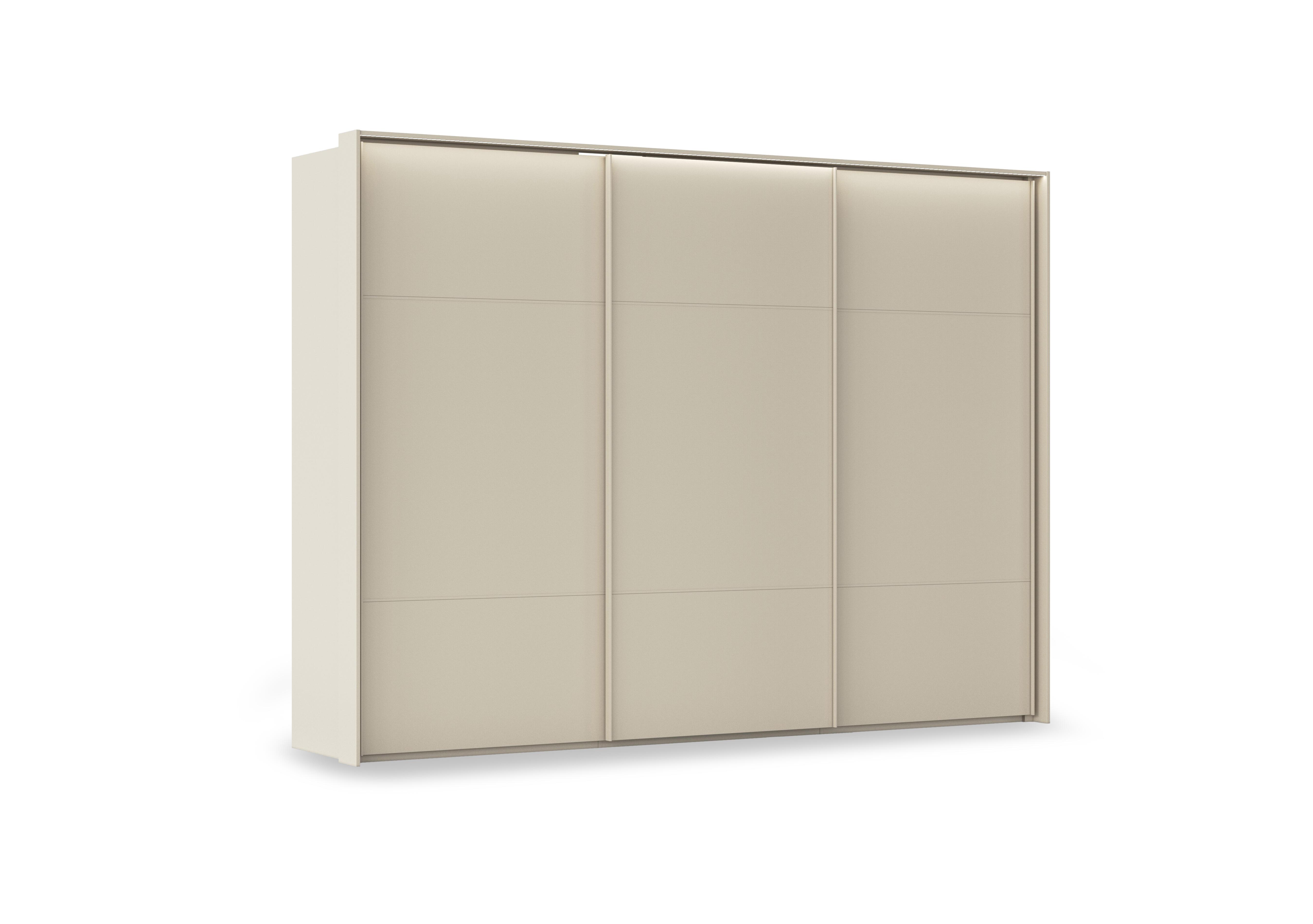 Haven 310cm 3 Door Slider Wardrobe with D&eacute;cor Doors and Lights in Acd3l  Champagne Champagne Frn on Furniture Village