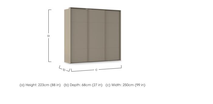 Haven 250cm 3 Door Slider Wardrobe with Décor Doors in  on Furniture Village