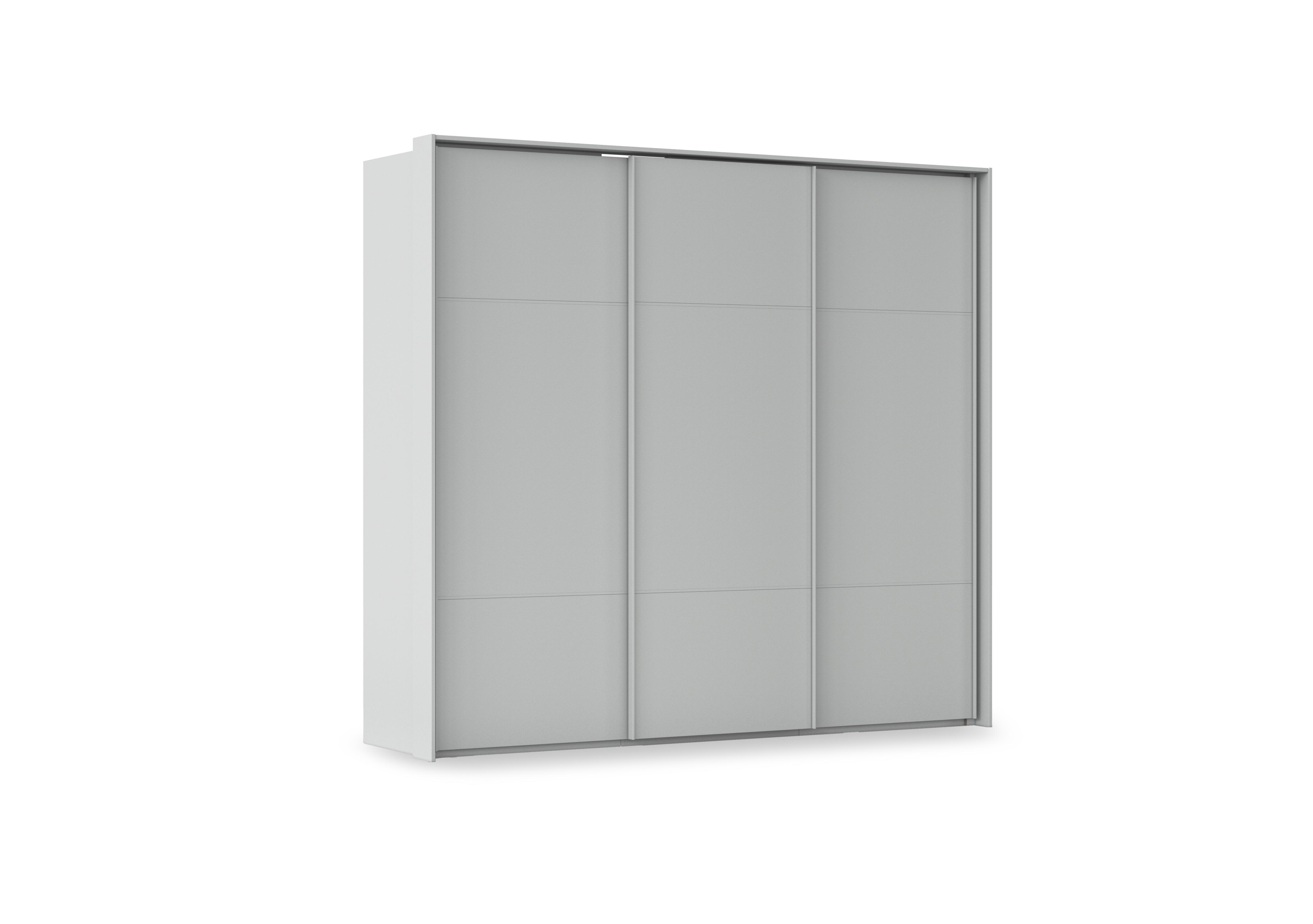 Haven 250cm 3 Door Slider Wardrobe with Décor Doors in Agd2l Silk Grey Silk Grey Frnt on Furniture Village