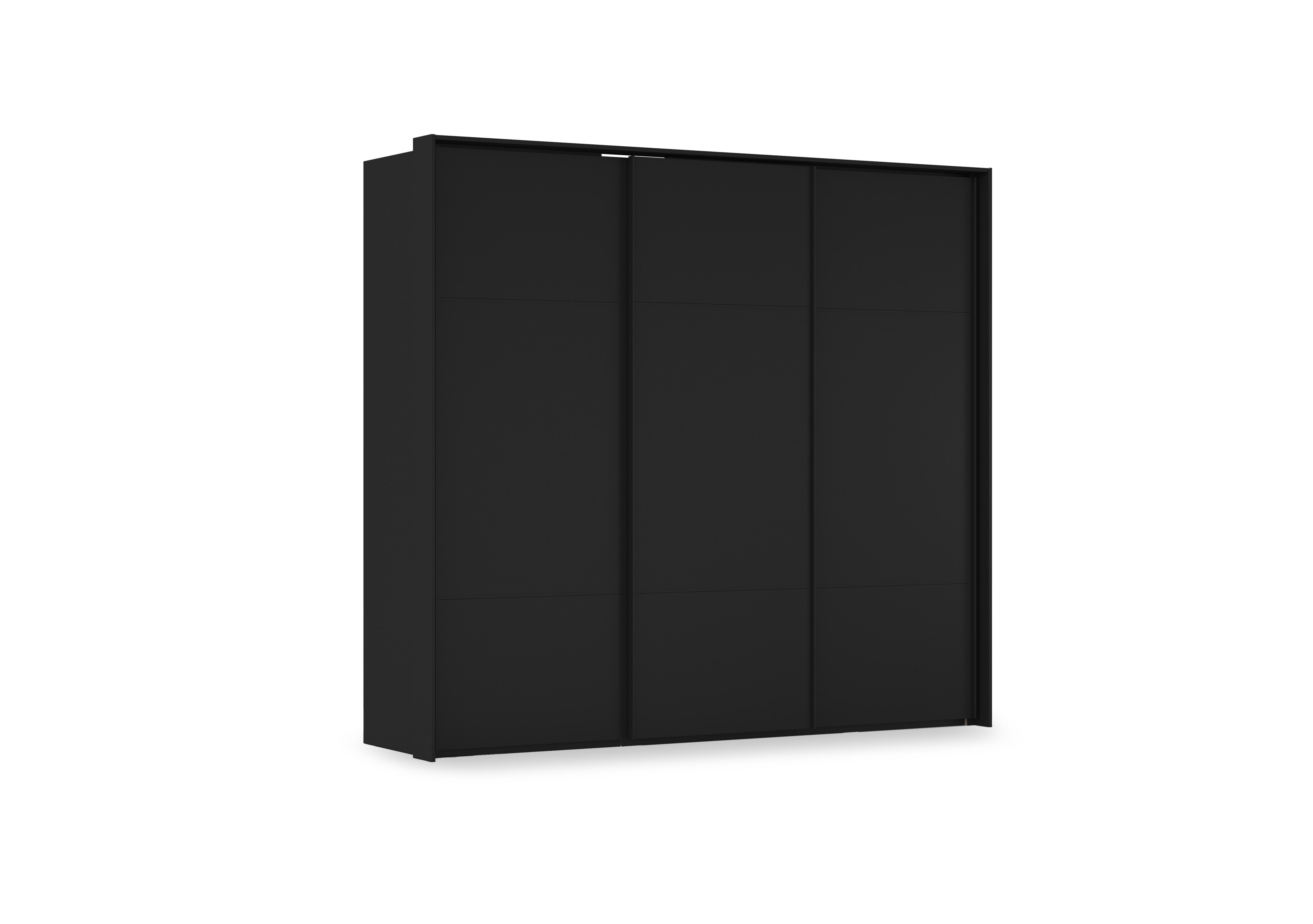 Haven 250cm 3 Door Slider Wardrobe with D&eacute;cor Doors in Asd5t  Black Black Front on Furniture Village