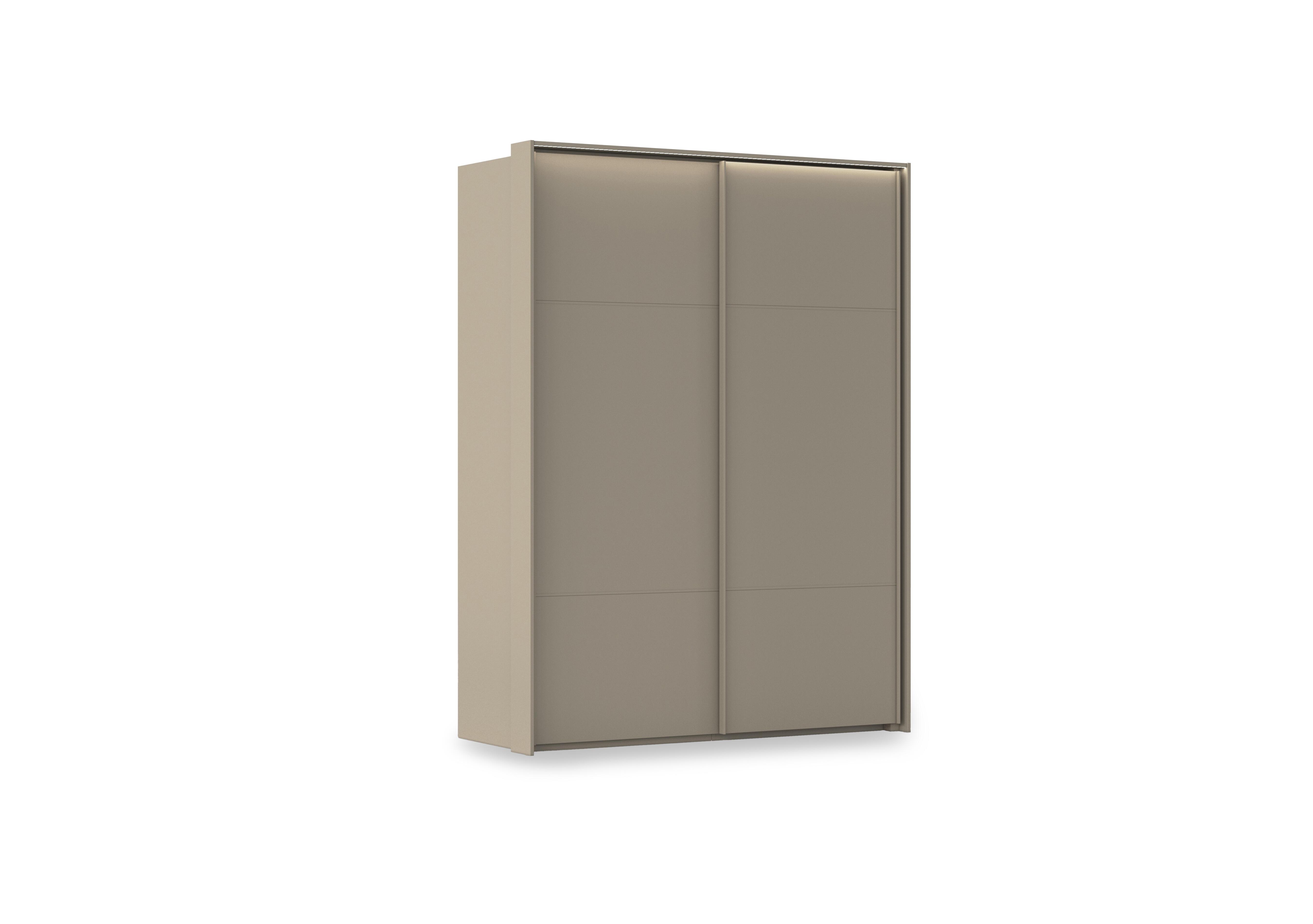 Haven 170cm 2 Door Slider Wardrobe with Décor Doors and Lights in Afd4l Fango Fango Front on Furniture Village