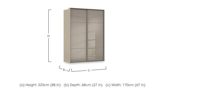 Haven 170cm 2 Door Slider Wardrobe with Glass Doors in  on Furniture Village