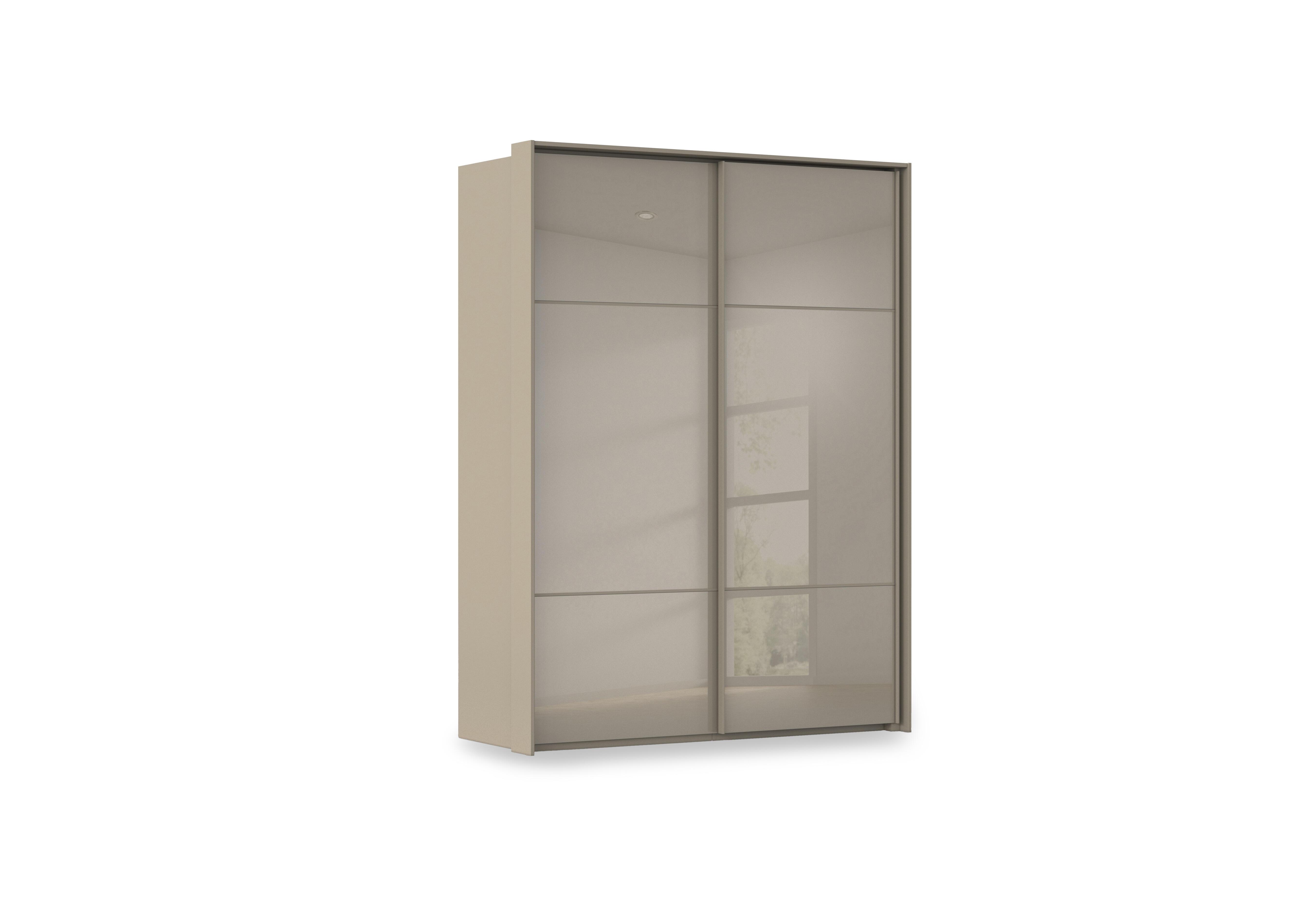 Haven 170cm 2 Door Slider Wardrobe with Glass Doors in Afg4l  Fango Fango Glass Front on Furniture Village