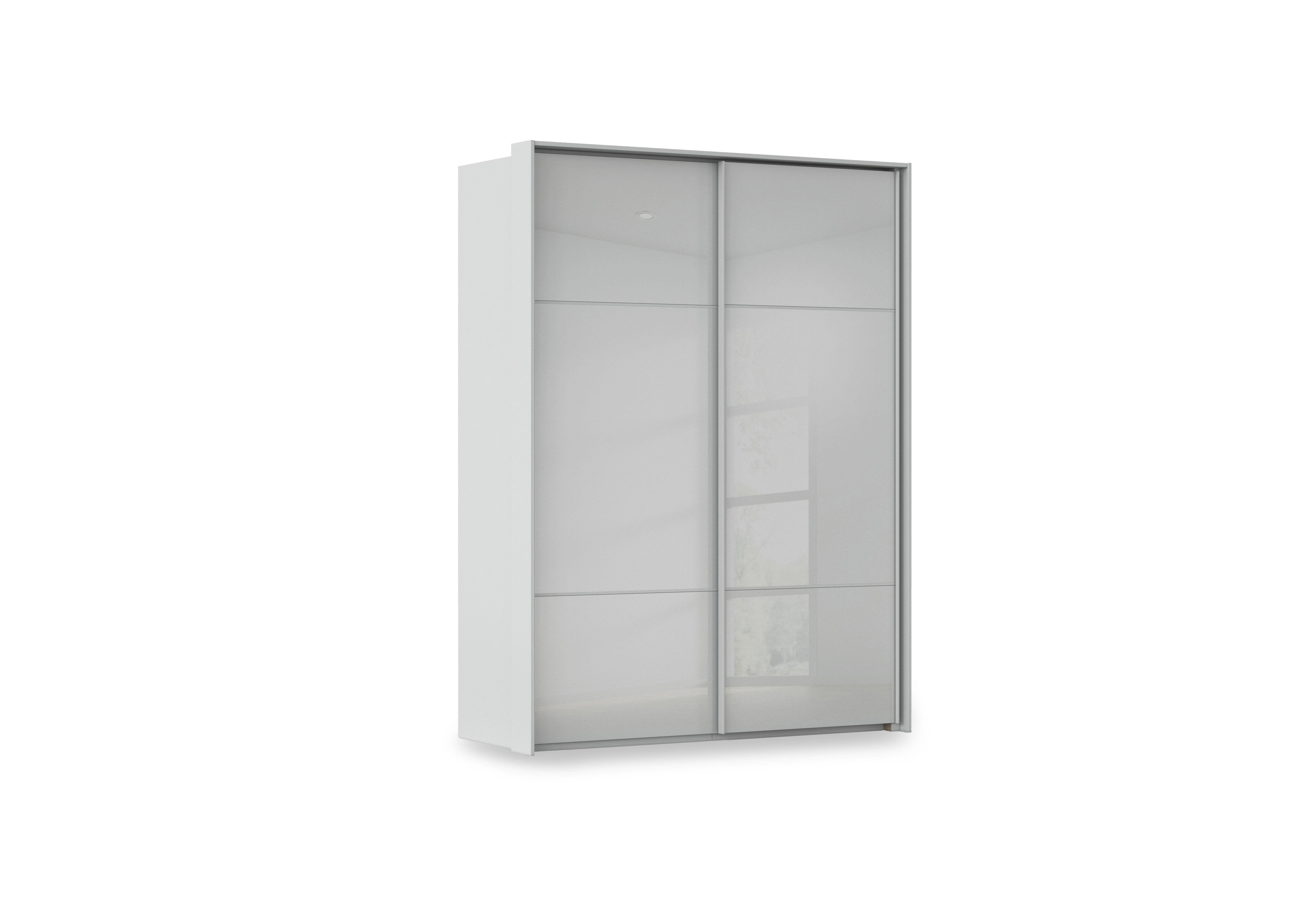 Haven 170cm 2 Door Slider Wardrobe with Glass Doors in Agg2l Silk Gry Silk Gr Gls Frn on Furniture Village