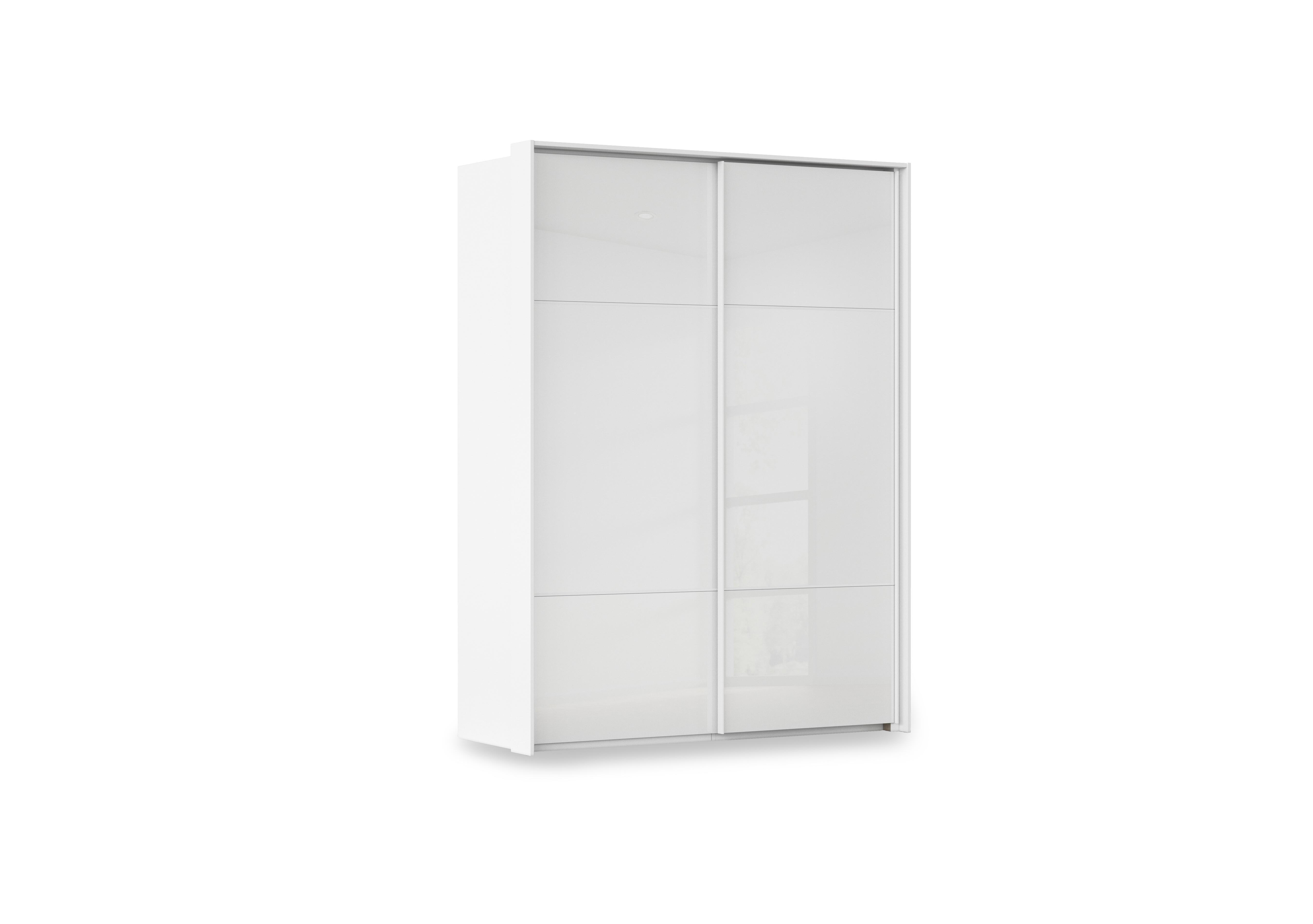 Haven 170cm 2 Door Slider Wardrobe with Glass Doors in Awg1l Alpine Wht Wht Gls Frnt on Furniture Village