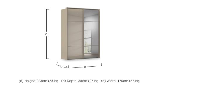 Haven 170cm 2 Door Slider Wardrobe with 1 Glass Door, 1 Mirror Door and Lights in  on Furniture Village