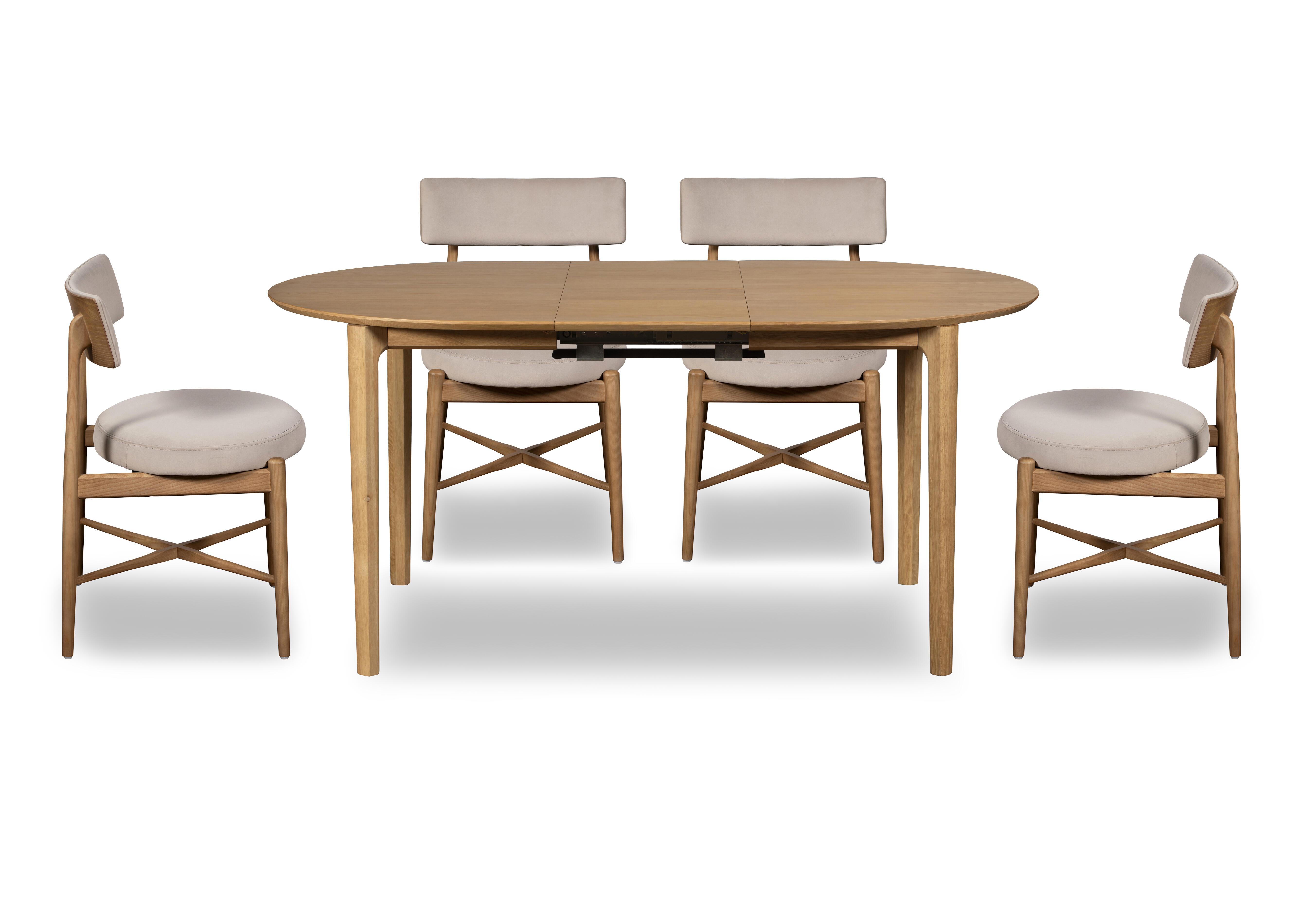 Winchester Oval Extending Dining Table with 4 Dining Chairs in Grey on Furniture Village