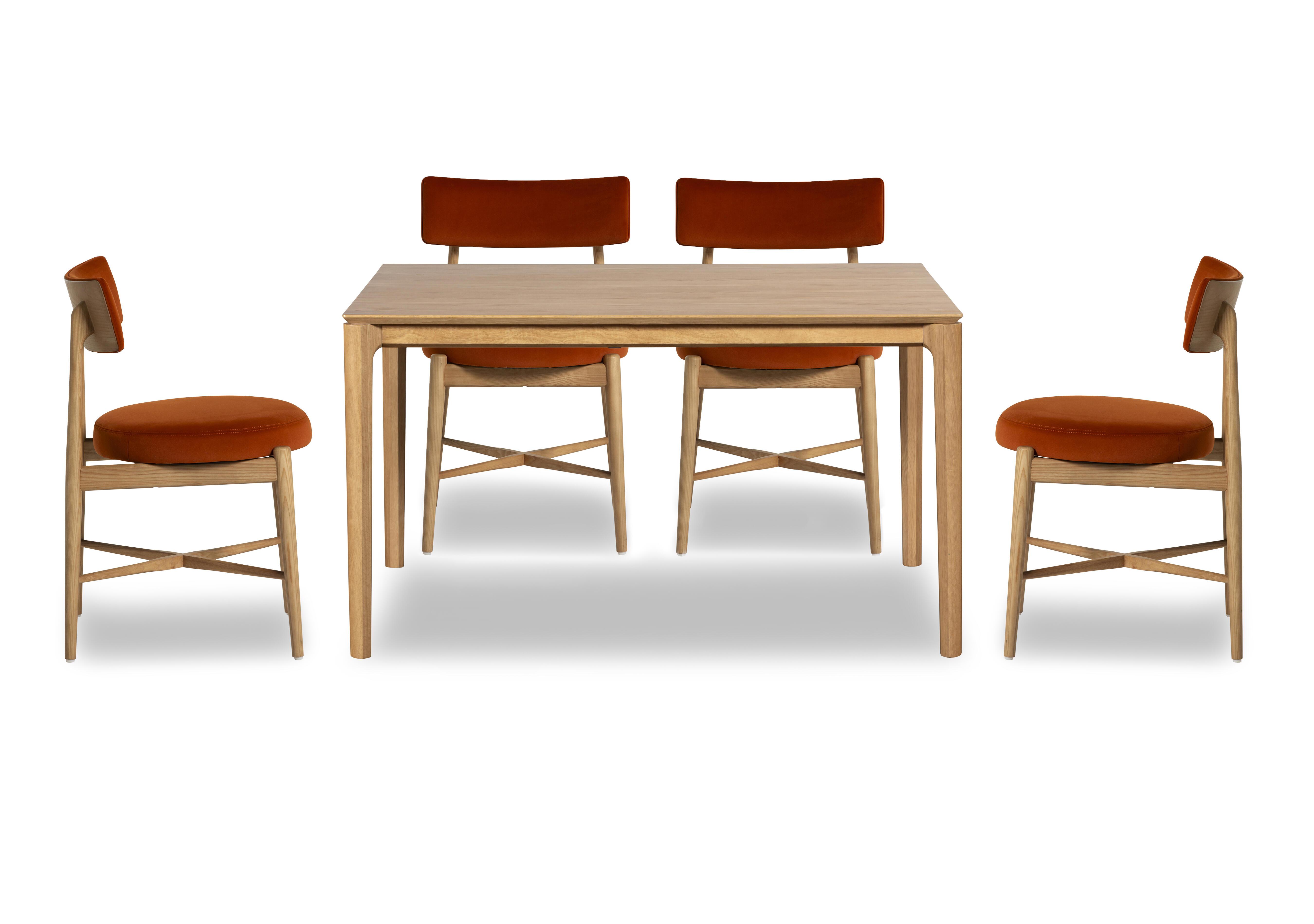 Winchester Rectangular Extending Dining Table 4 Dining Chairs in Orange on Furniture Village