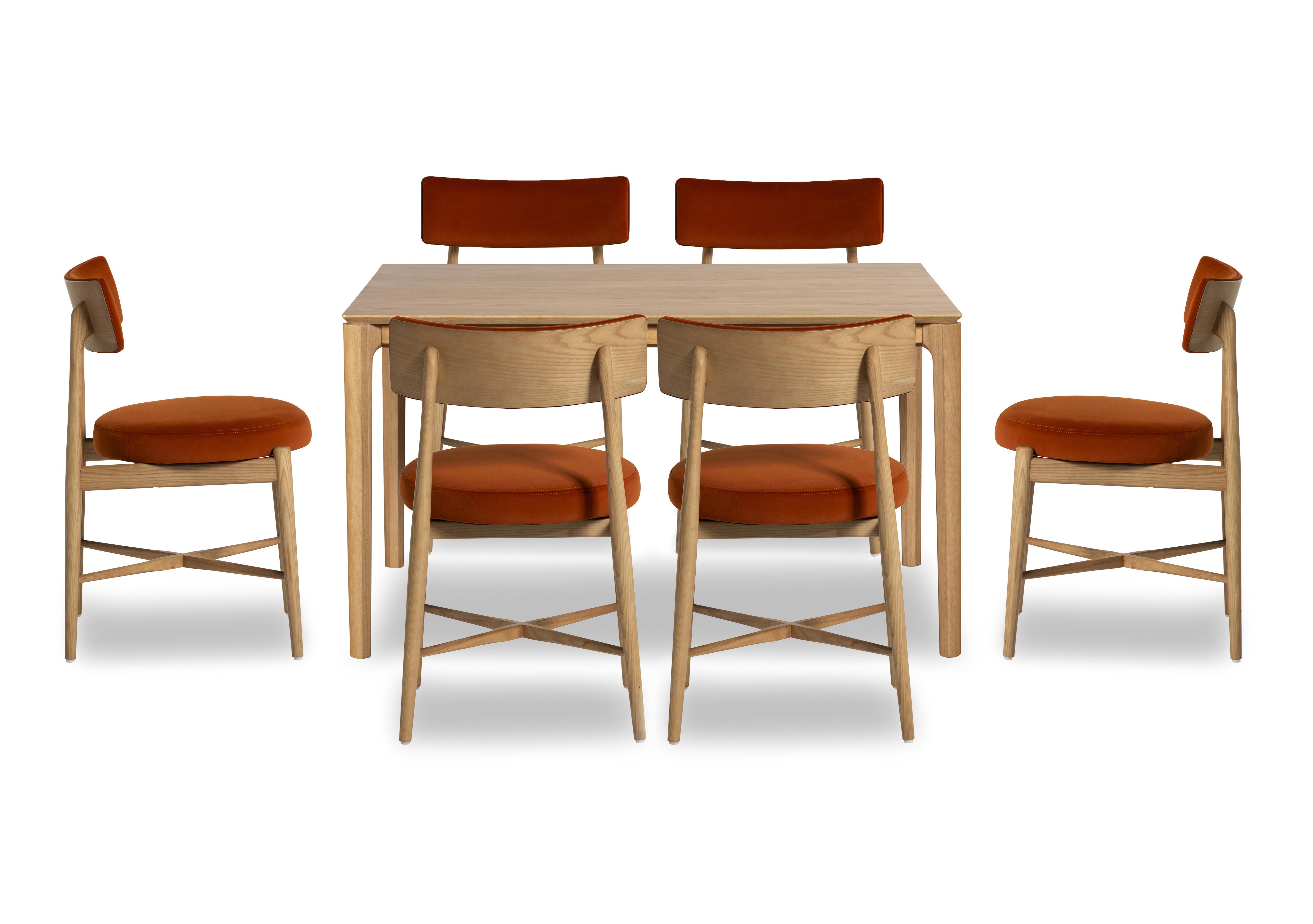 Winchester Rectangular Extending Dining Table 6 Dining Chairs in Orange on Furniture Village