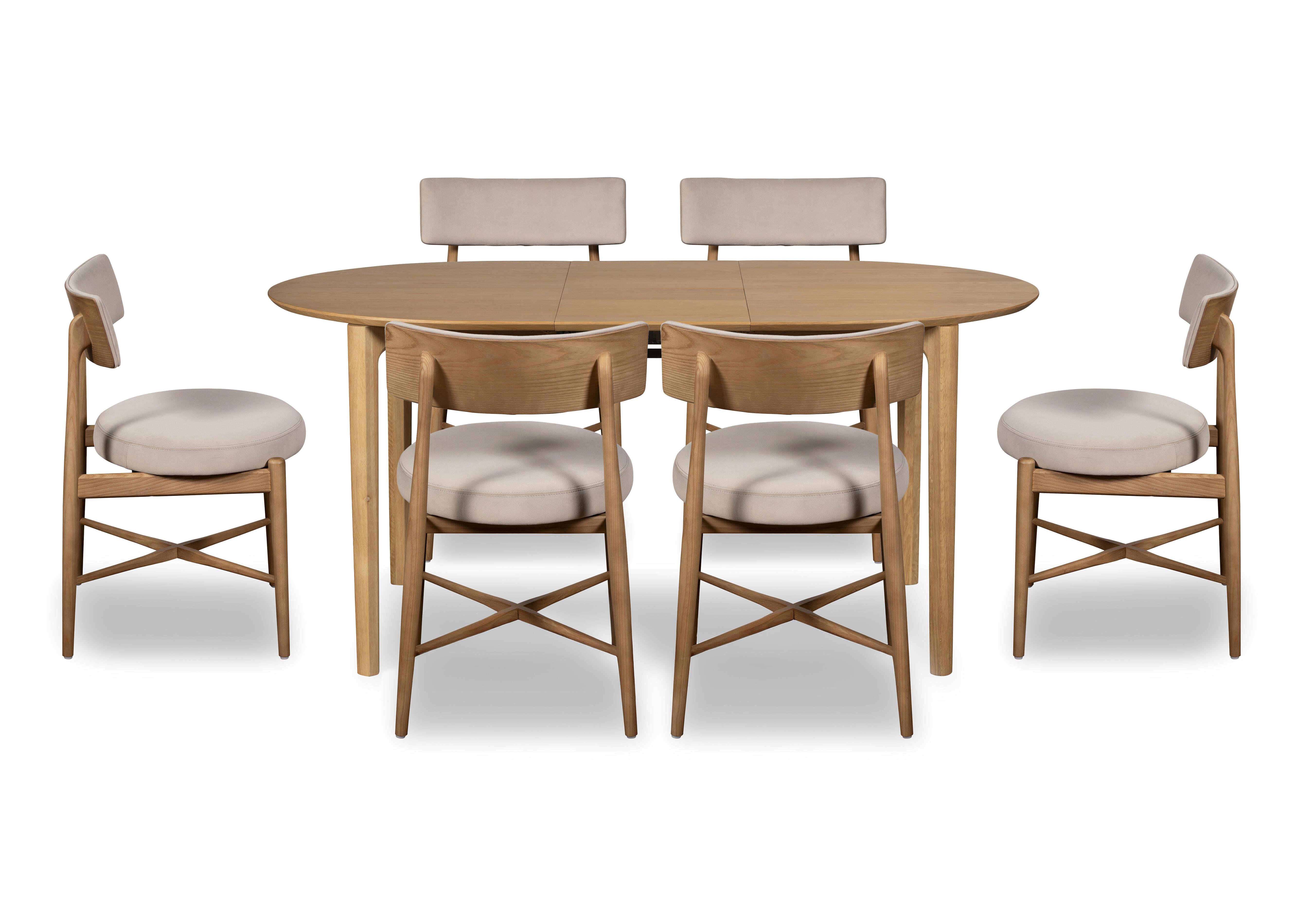 Winchester Oval Extending Dining Table with 6 Dining Chairs in Grey on Furniture Village
