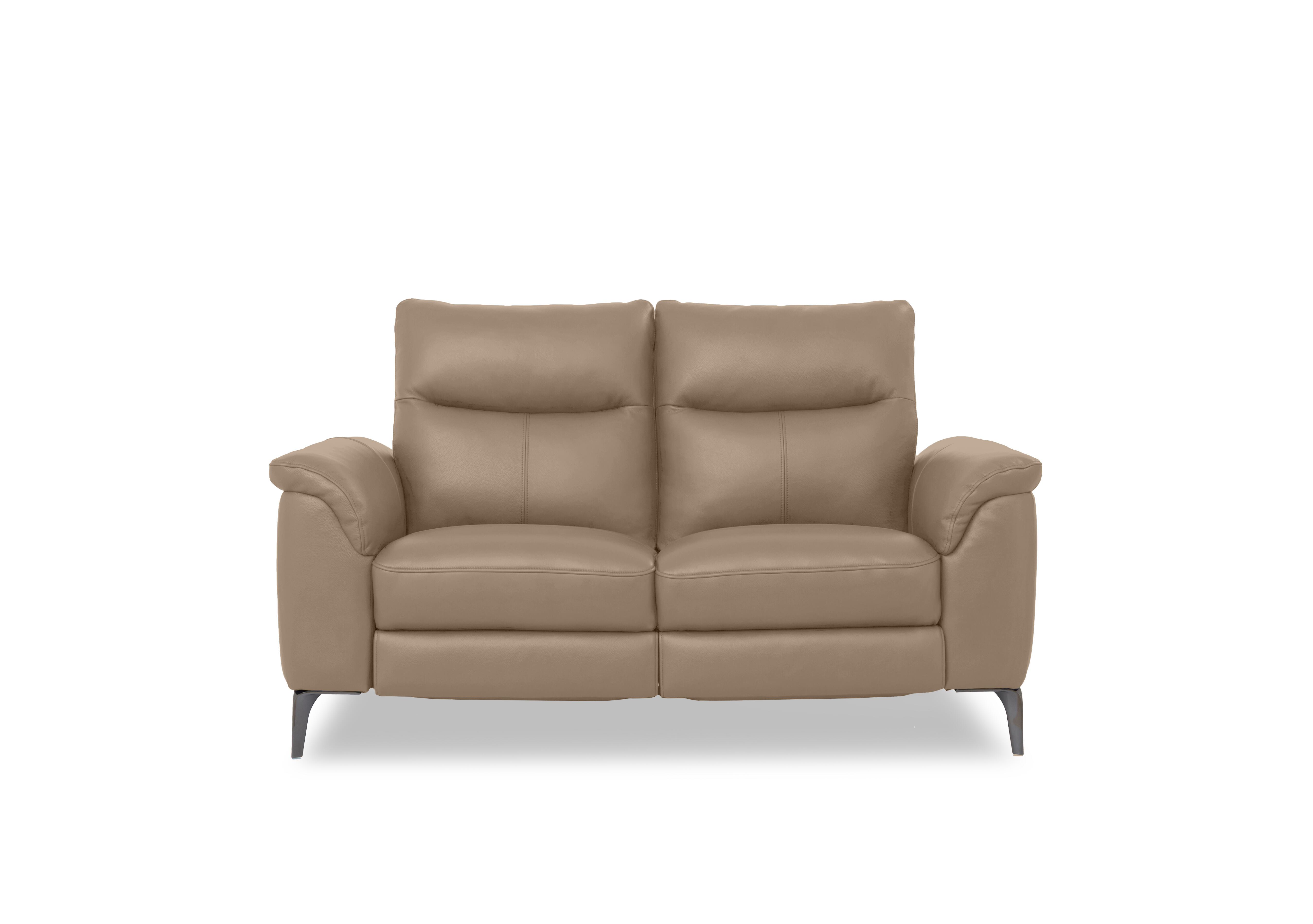 Morgan Leather 2 Seater Sofa in Montana Barley Cat-60/06 on Furniture Village