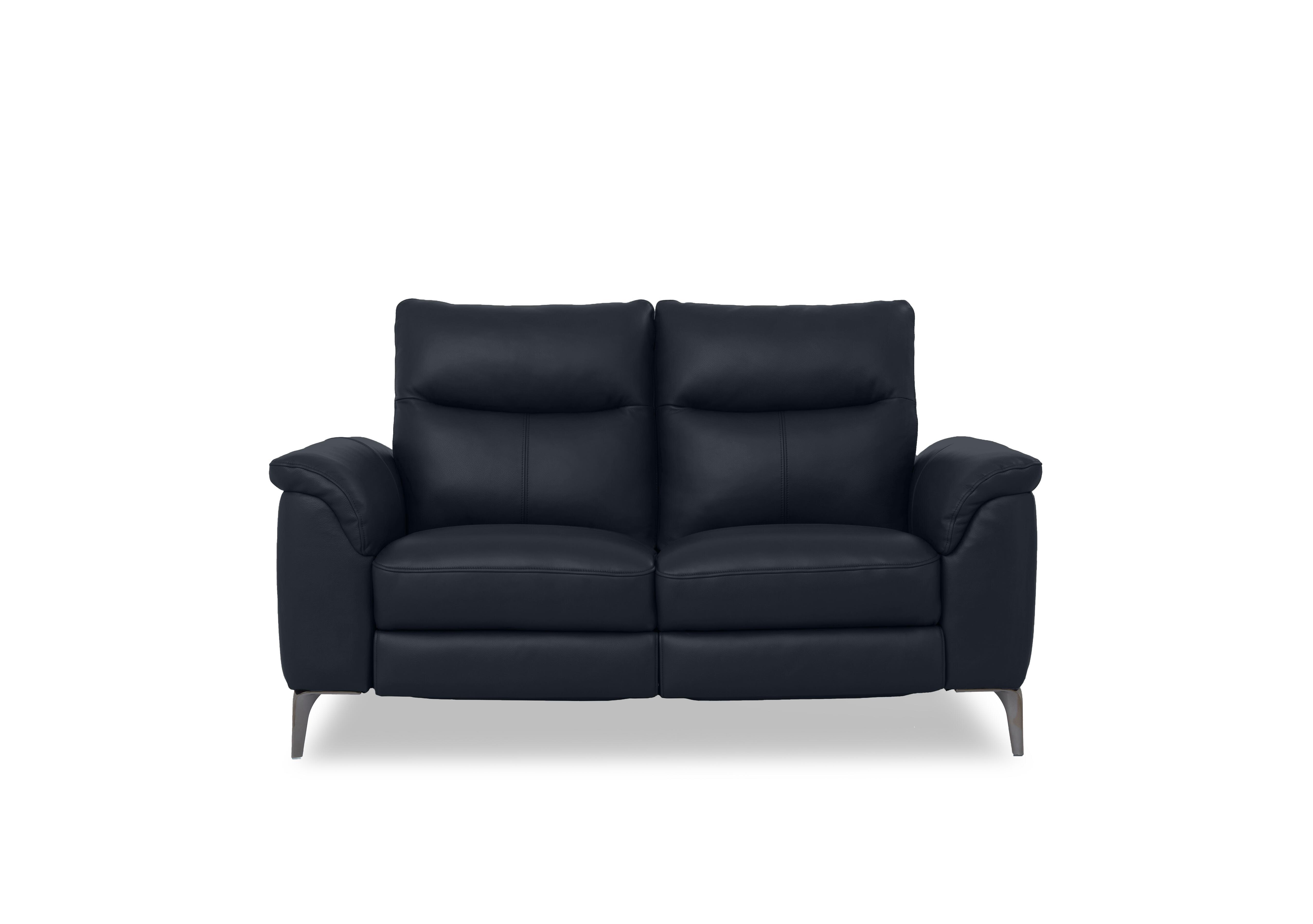 Morgan Leather 2 Seater Sofa in Montana Navy Cat-60/24 on Furniture Village