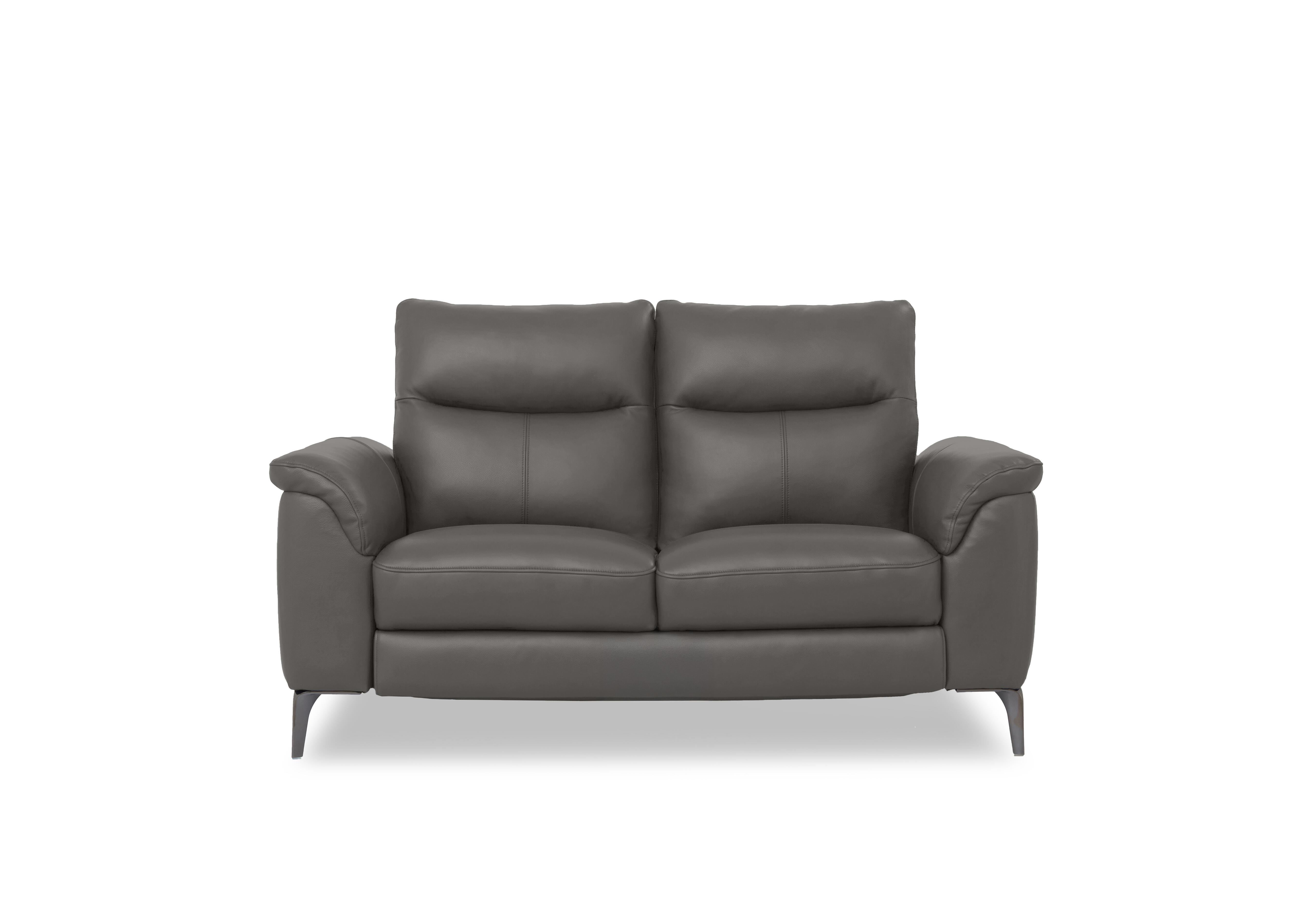Morgan Leather 2 Seater Sofa in Oslo Elephant Cat-40/15 on Furniture Village