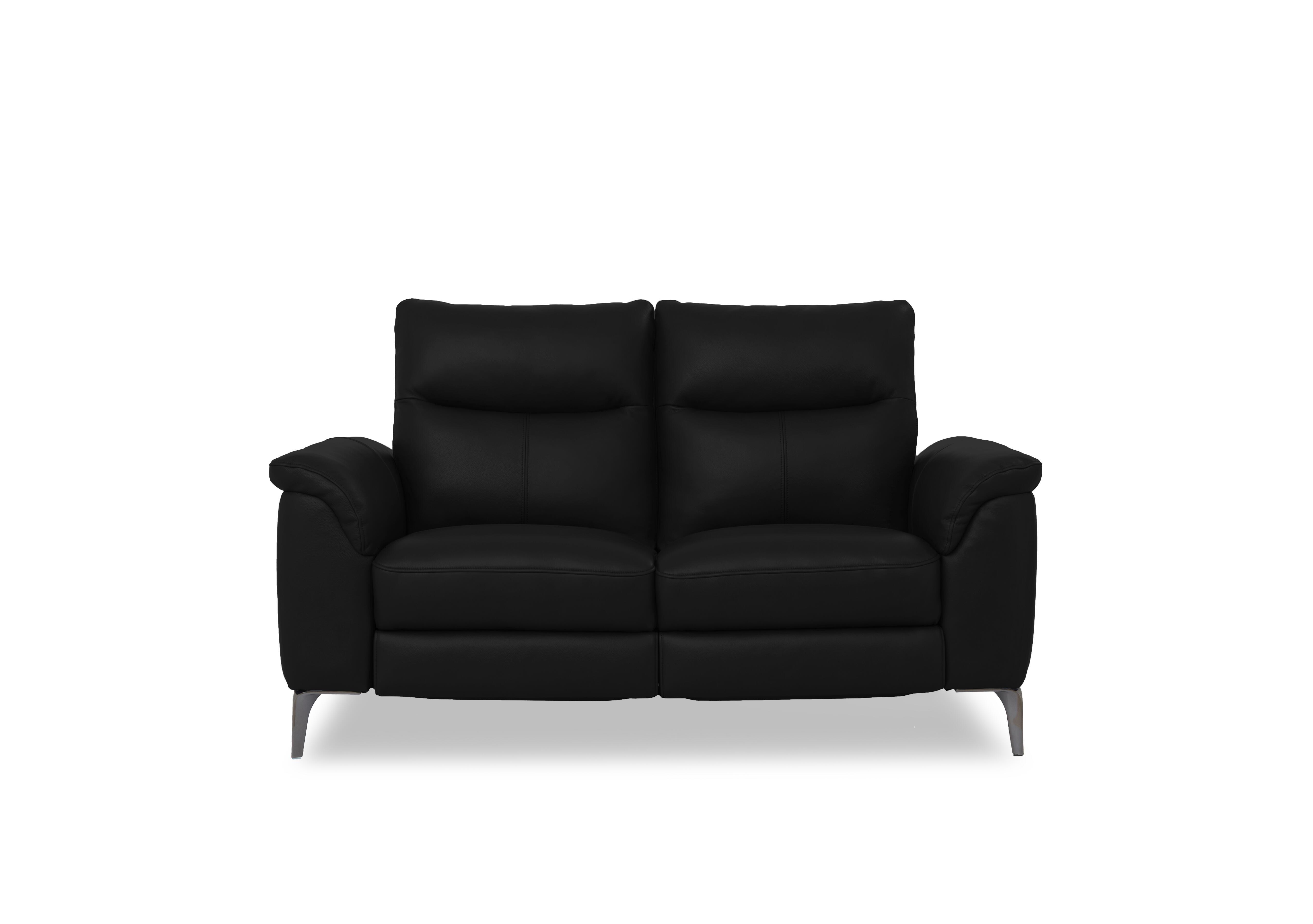 Morgan Leather 2 Seater Sofa in Oslo Jet Black Cat-40/23 on Furniture Village