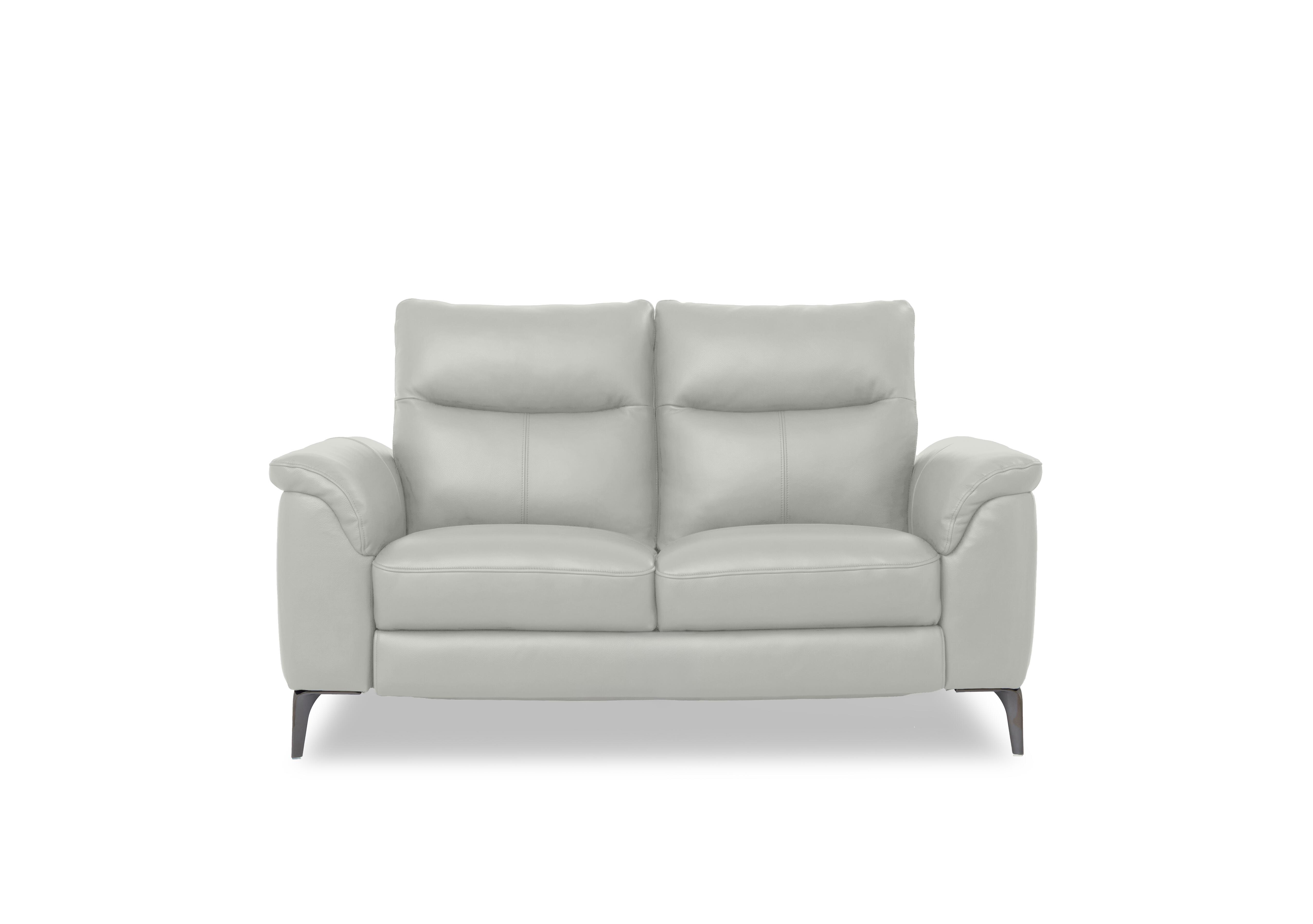 Morgan Leather 2 Seater Sofa in Oslo Light Grey Cat-40/27 on Furniture Village