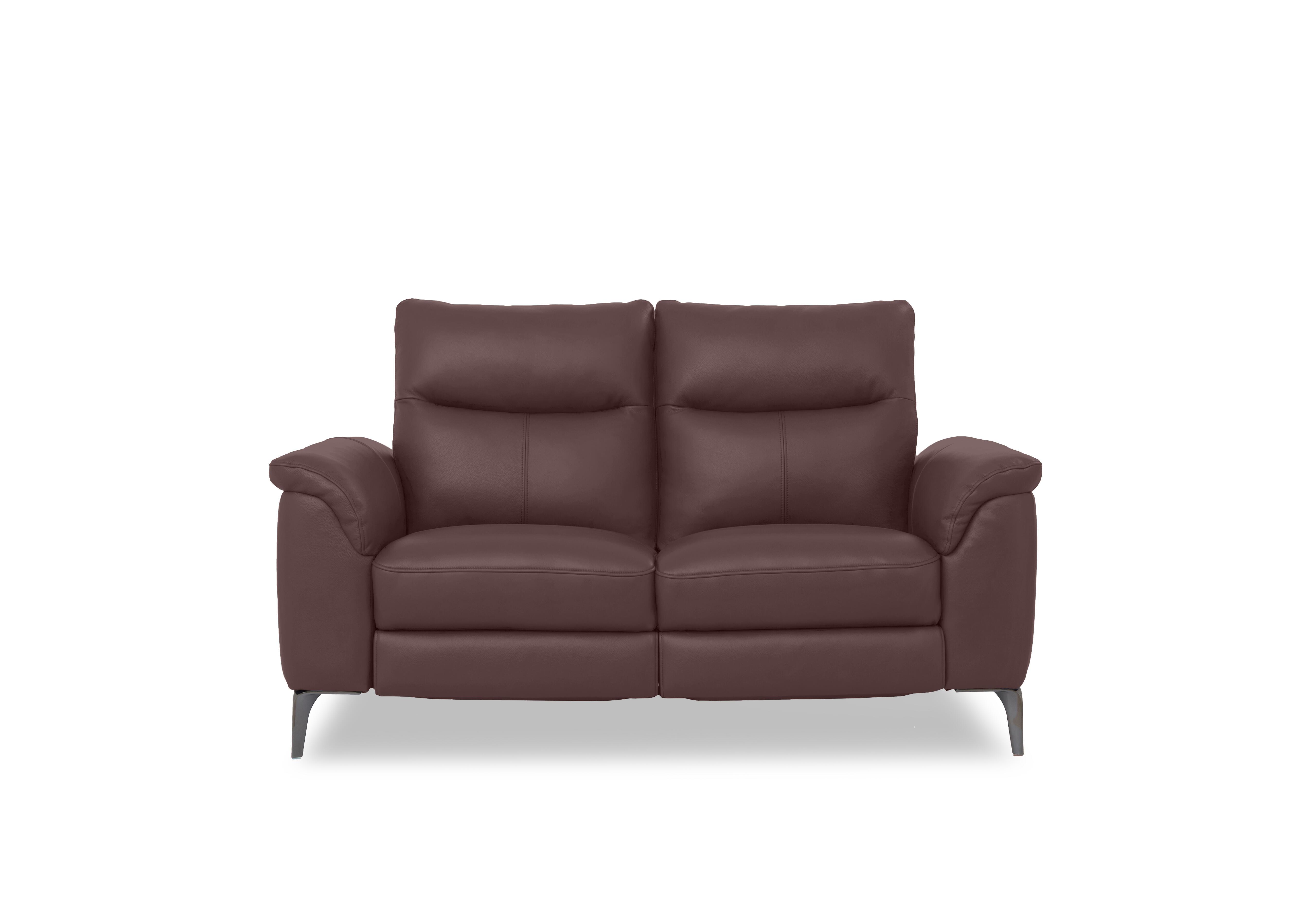Morgan Leather 2 Seater Sofa in Oslo Mulberry Cat-40/30 on Furniture Village