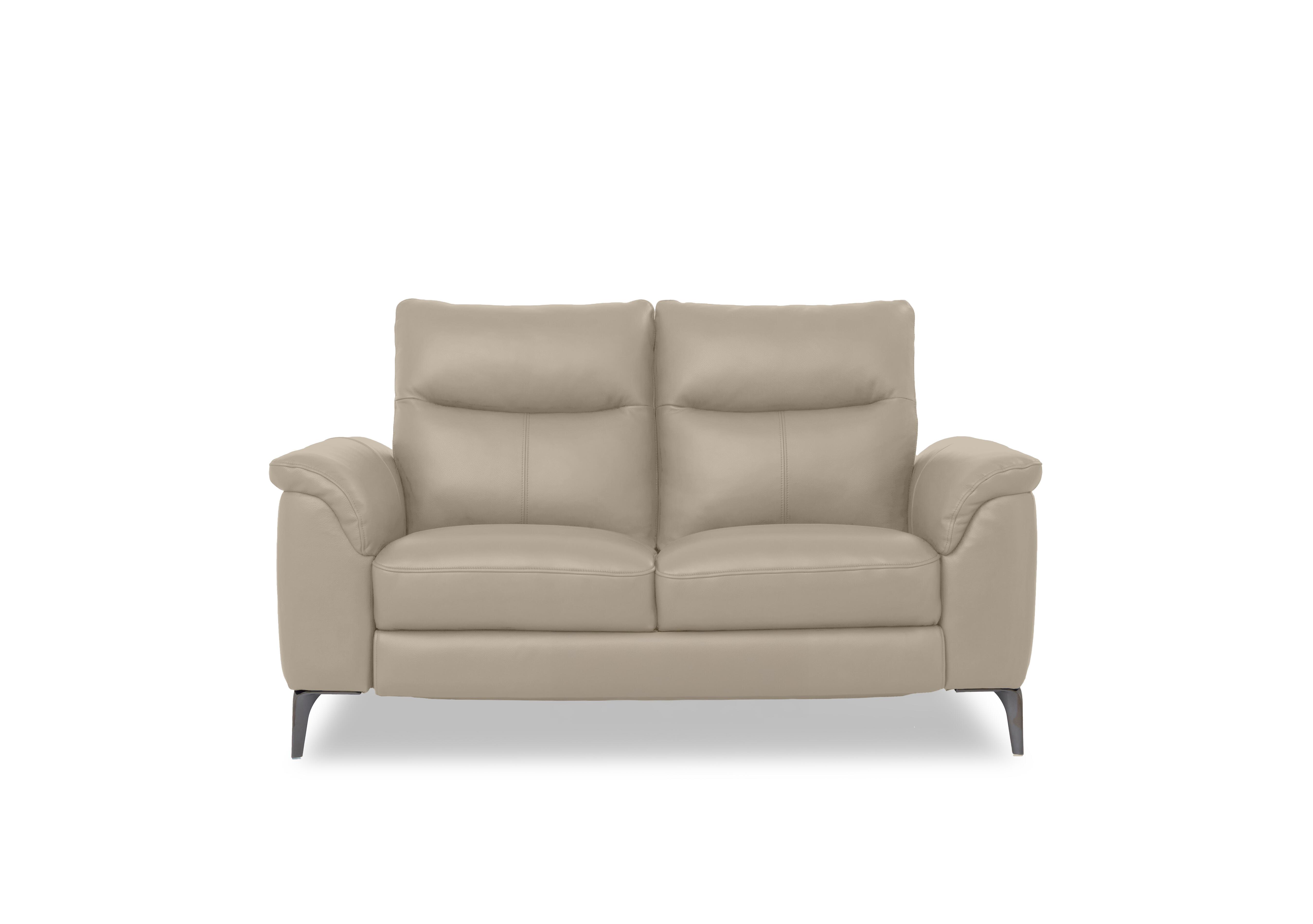 Morgan Leather 2 Seater Sofa in Oslo Oyster Cat-40/08 on Furniture Village