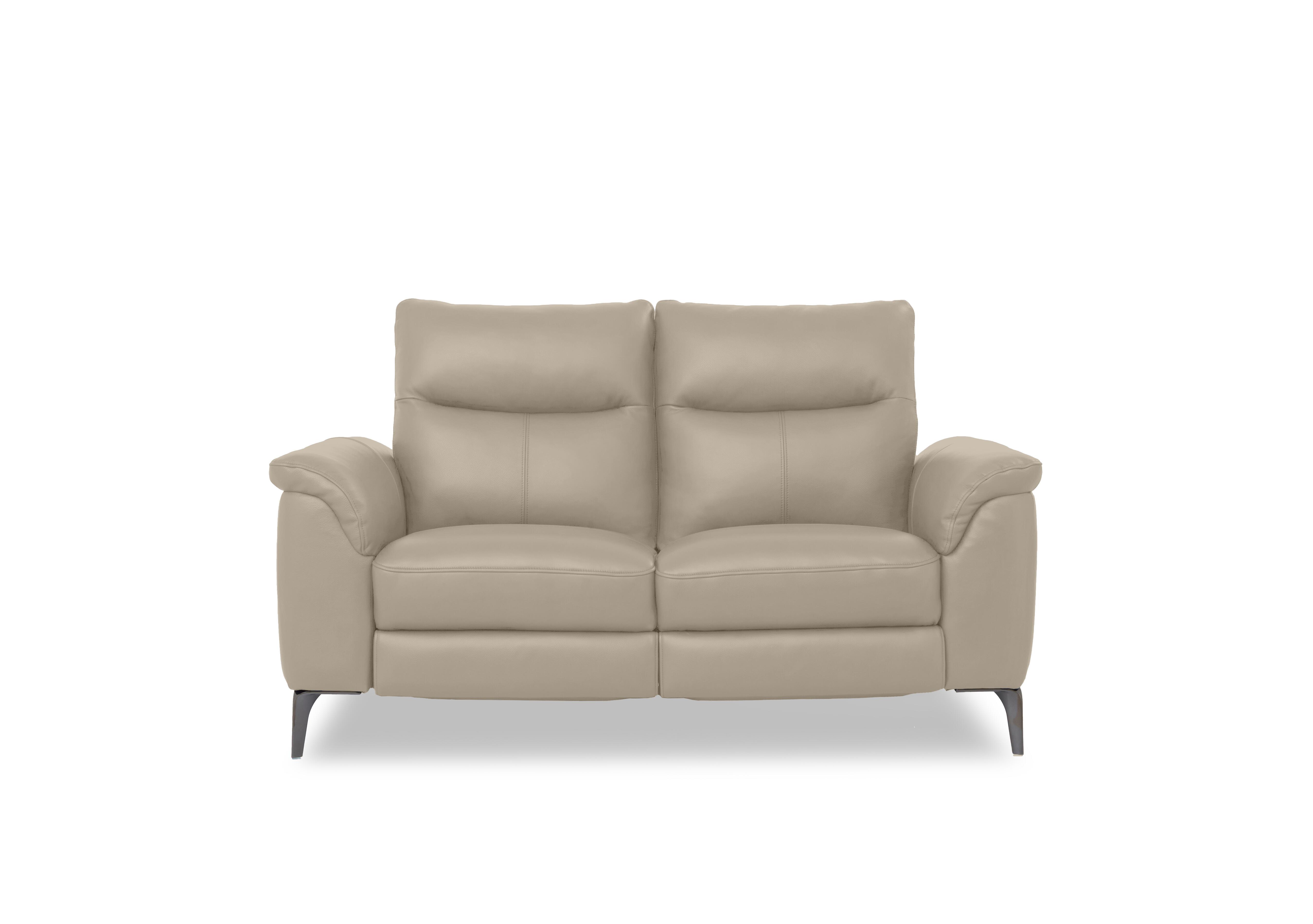 Morgan Leather 2 Seater Sofa in Oslo Oyster Cat-40/08 on Furniture Village
