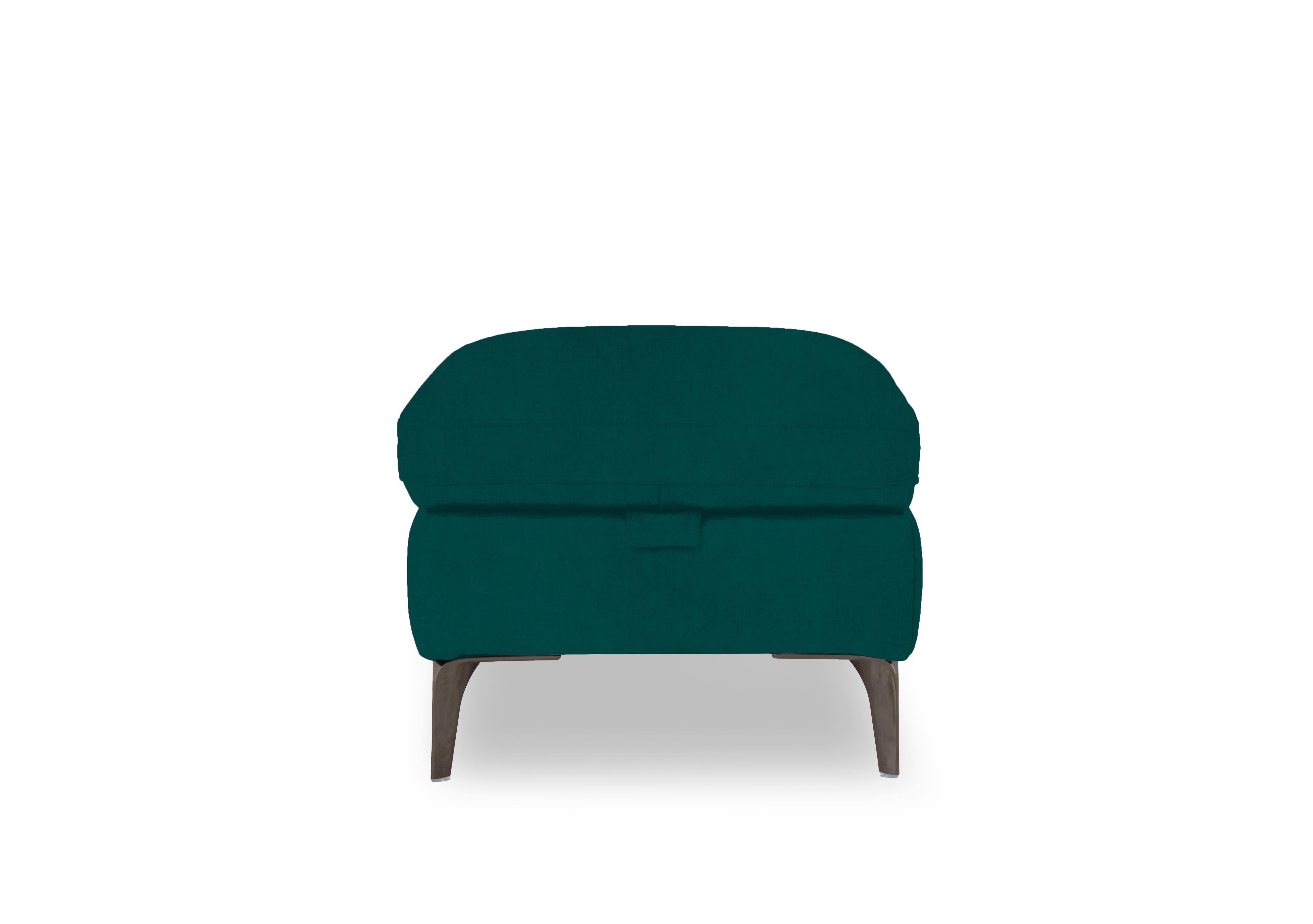 Morgan Fabric Storage Footstool in Opulence Teal 51003 on Furniture Village