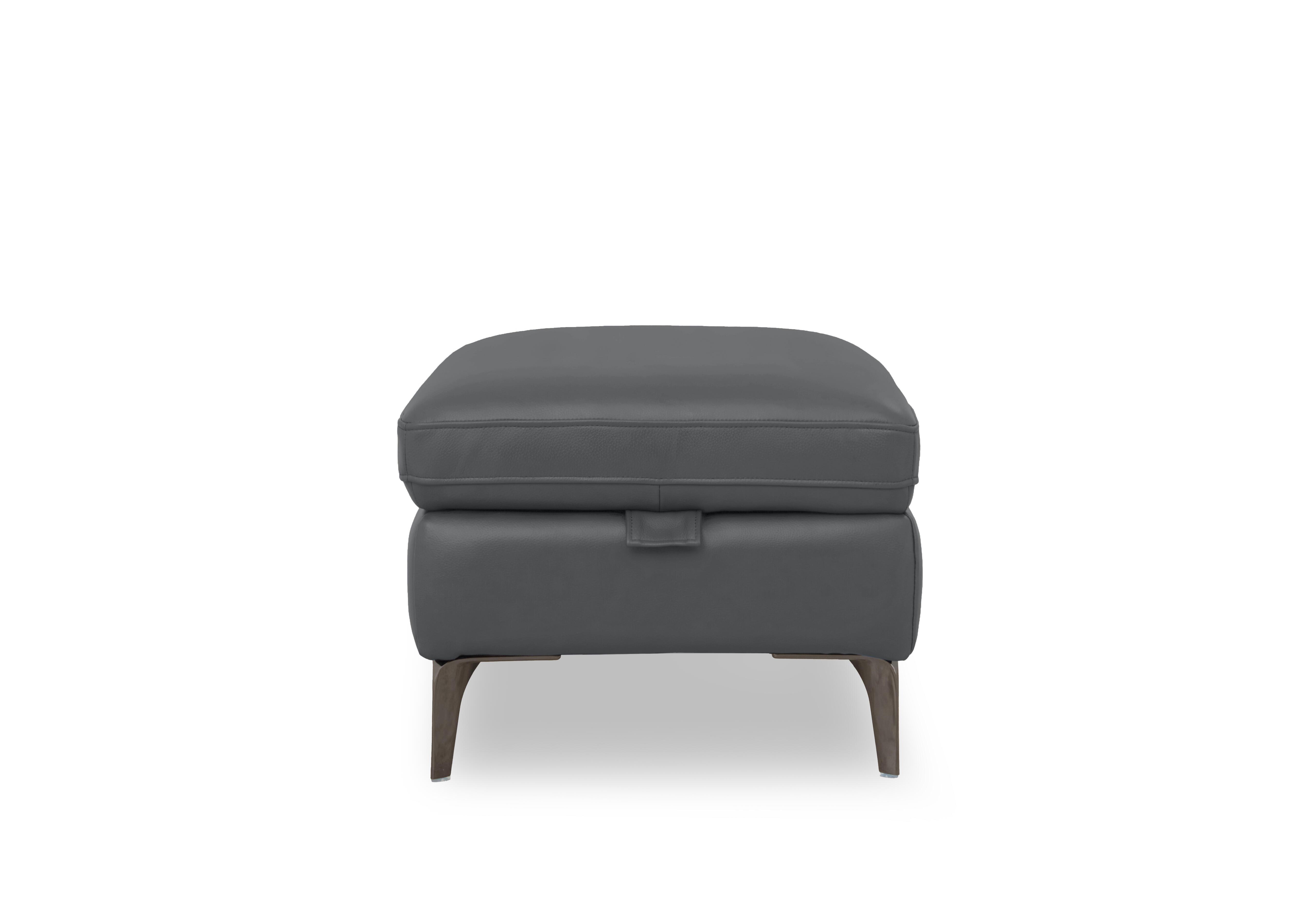 Morgan Leather Storage Footstool in Montana Granite Cat-60/33 on Furniture Village