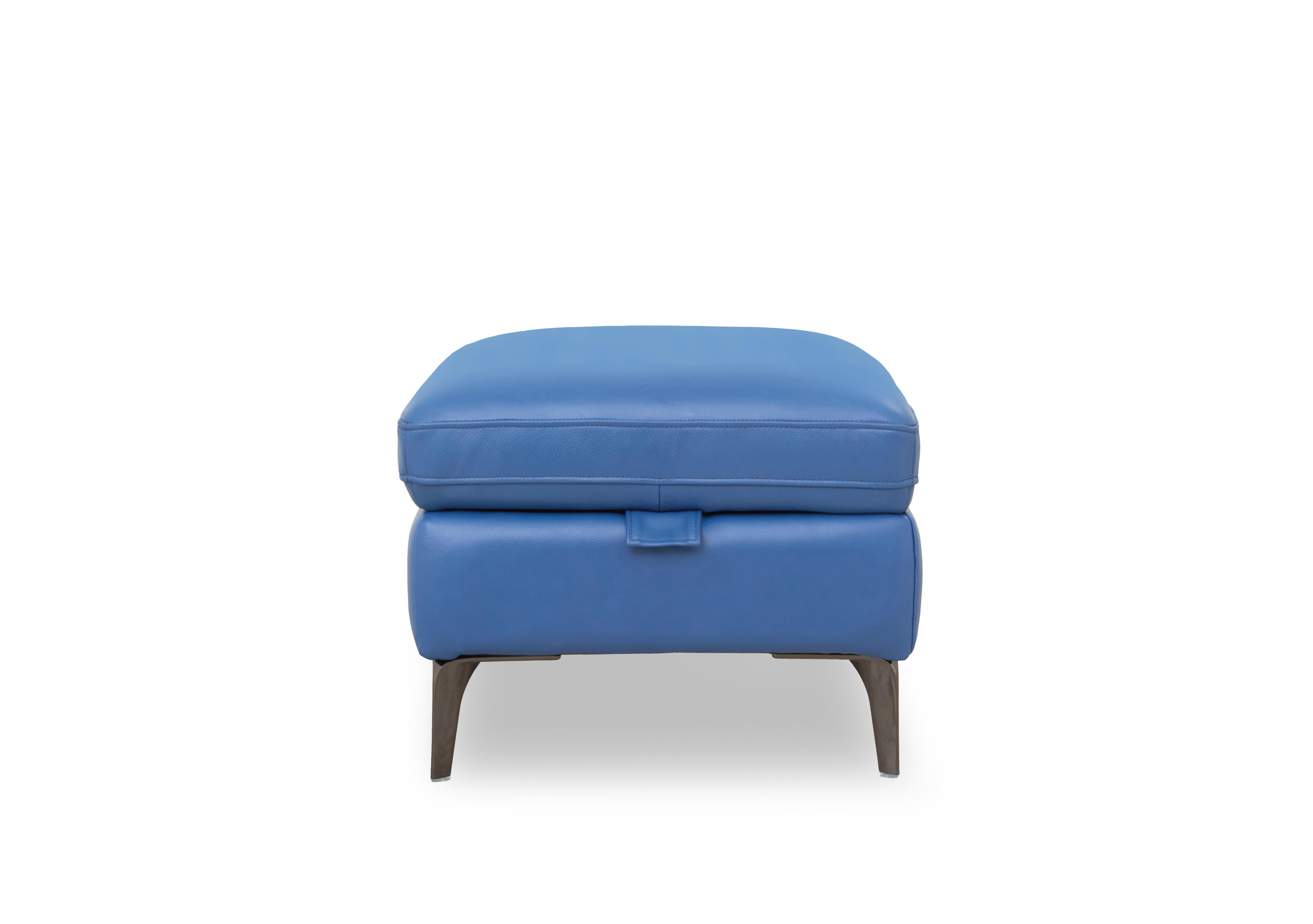 Morgan Leather Storage Footstool in Oslo Aegean Cat-40/12 on Furniture Village