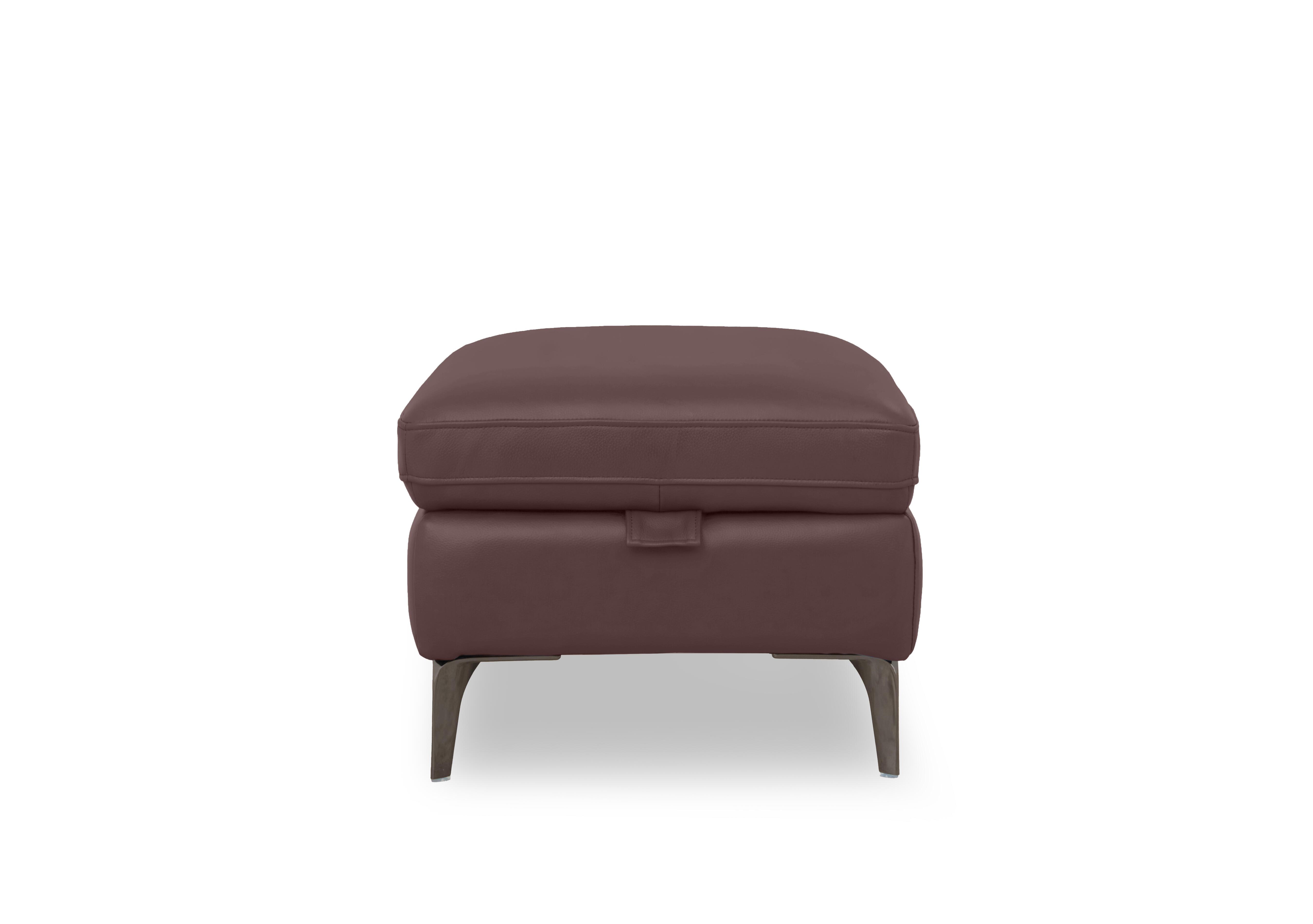 Morgan Leather Storage Footstool in Oslo Mulberry Cat-40/30 on Furniture Village