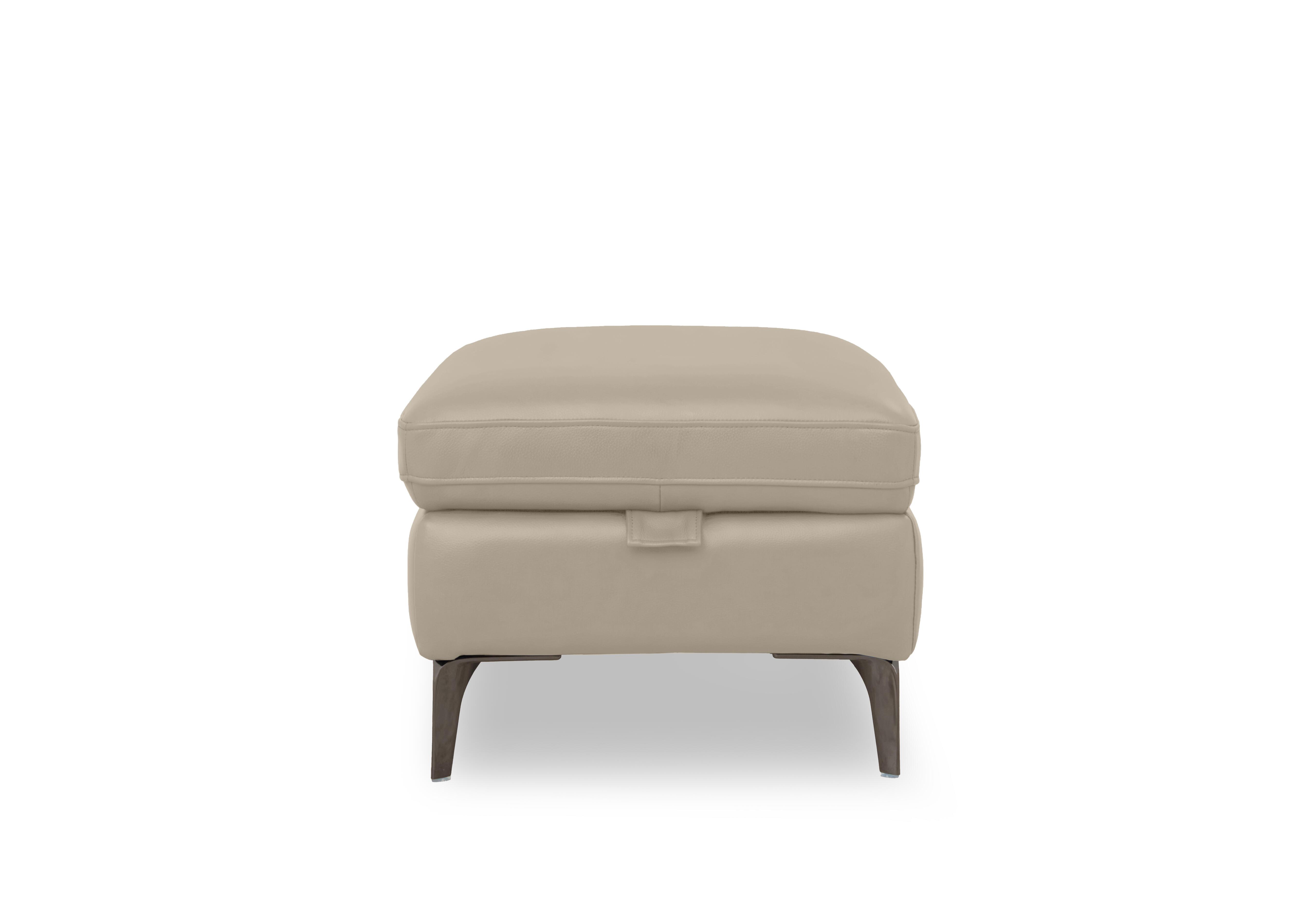Morgan Leather Storage Footstool in Oslo Oyster Cat-40/08 on Furniture Village