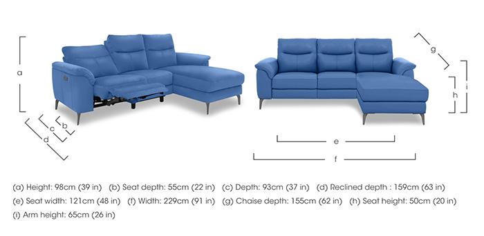 Morgan Leather 3 Seater Sofa with Chaise End in  on Furniture Village