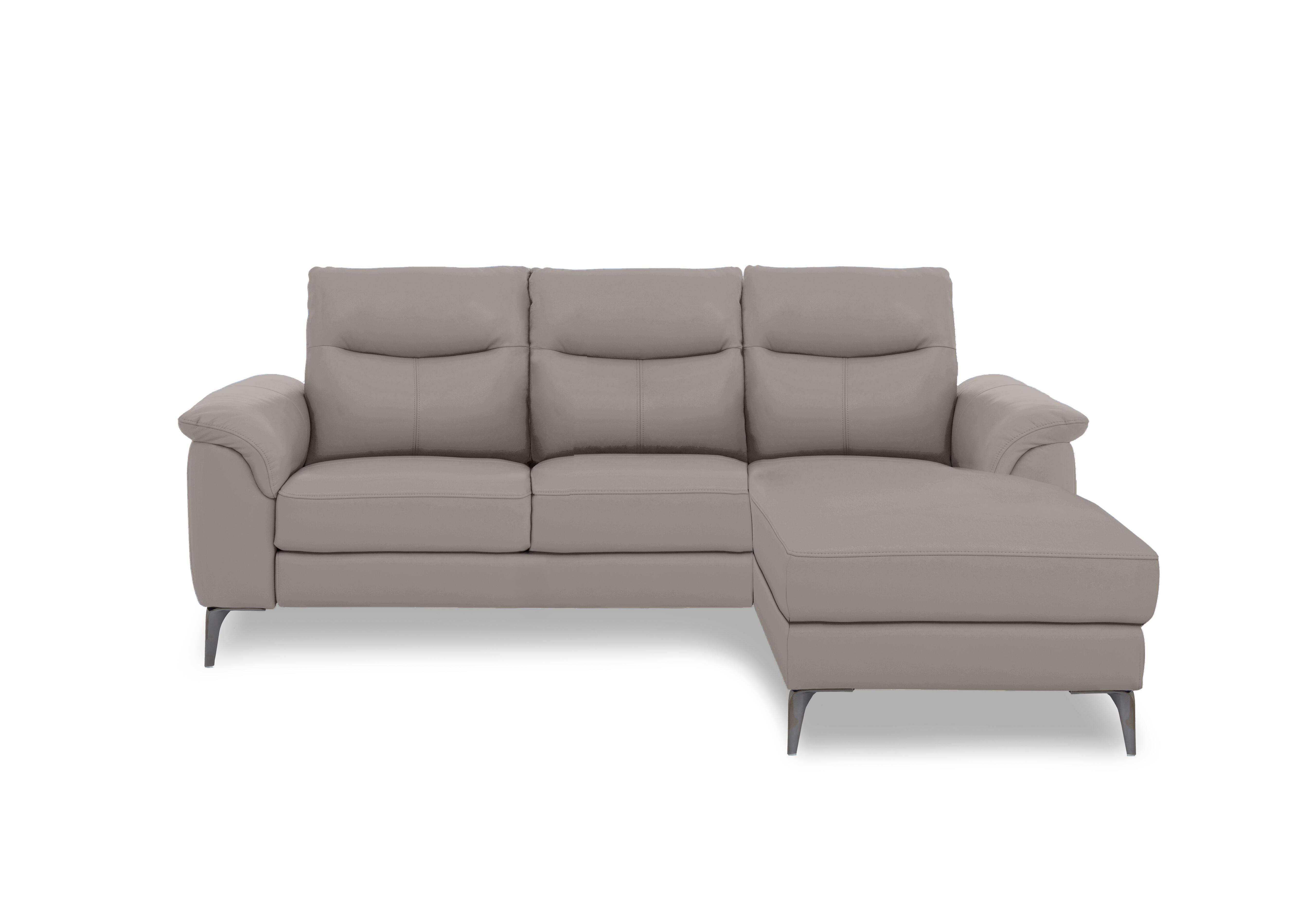Morgan Leather 3 Seater Sofa with Chaise End in Montana Lead Grey Cat-60/23 on Furniture Village