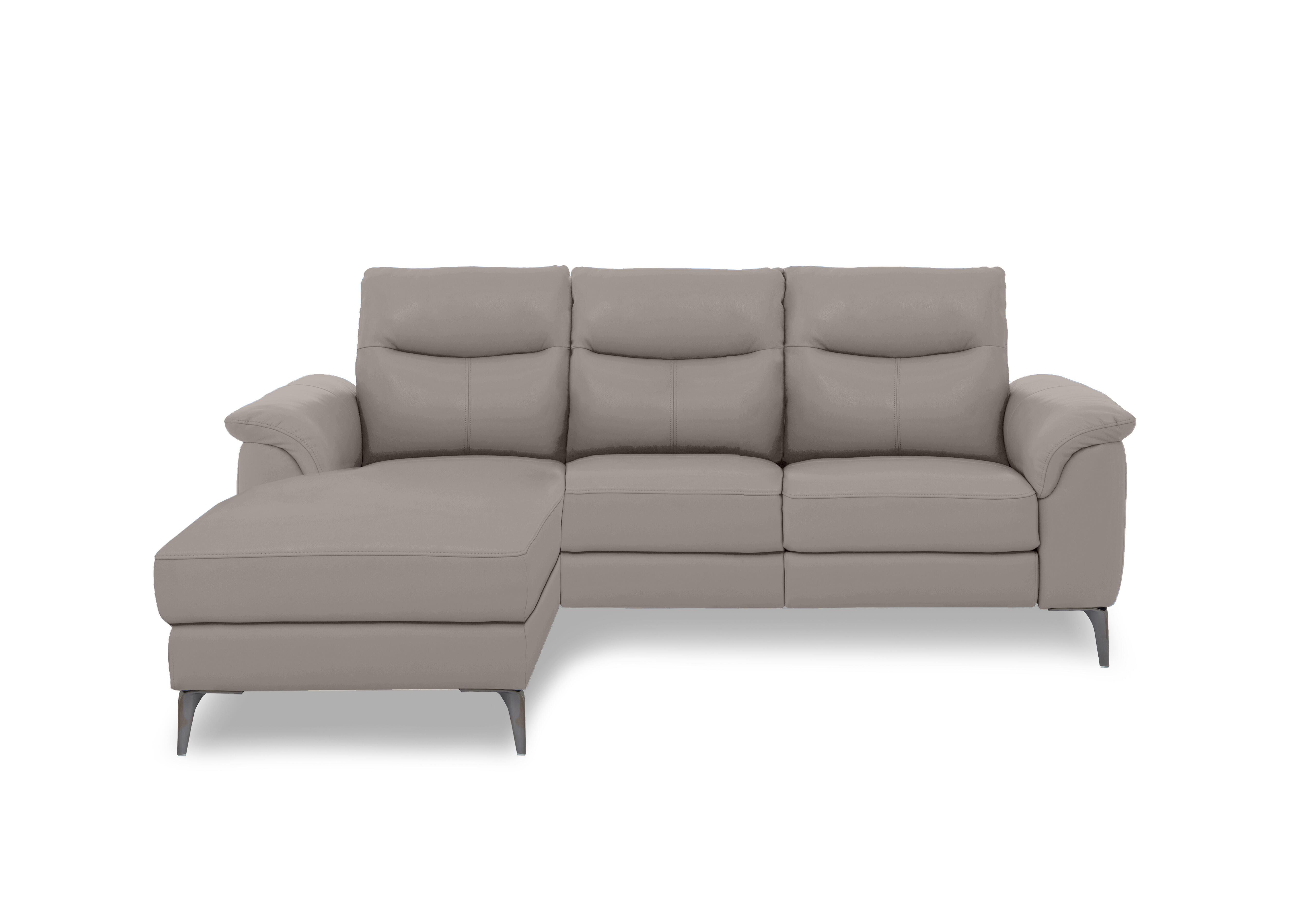 Morgan Leather 3 Seater Sofa with Chaise End in Montana Lead Grey Cat-60/23 on Furniture Village