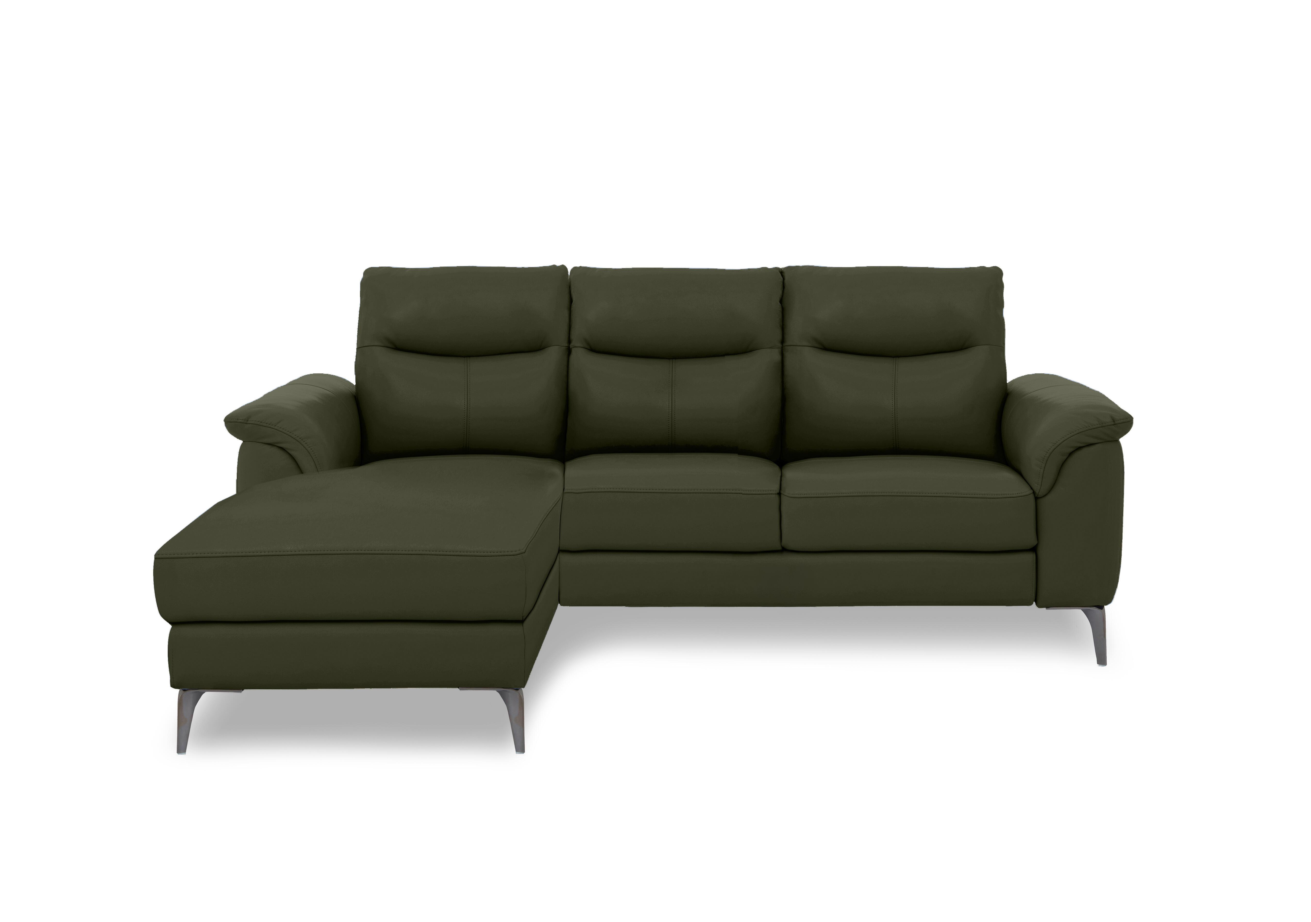 Morgan Leather 3 Seater Sofa with Chaise End in Oslo Pine Cat-40/10 on Furniture Village