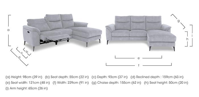 Morgan Fabric 3 Seater Sofa with Chaise End in  on Furniture Village