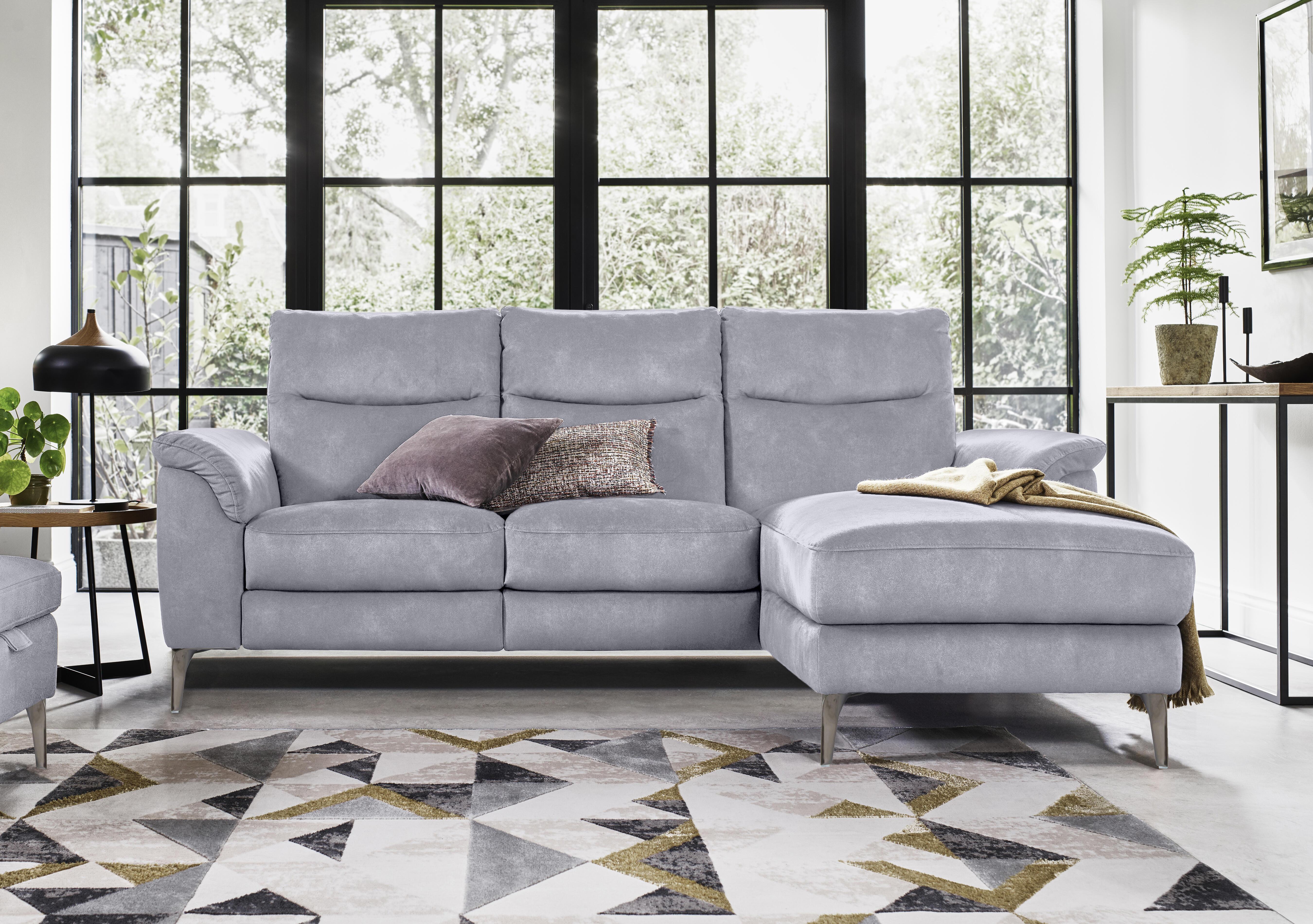Morgan Fabric 3 Seater Sofa with Chaise End in  on Furniture Village