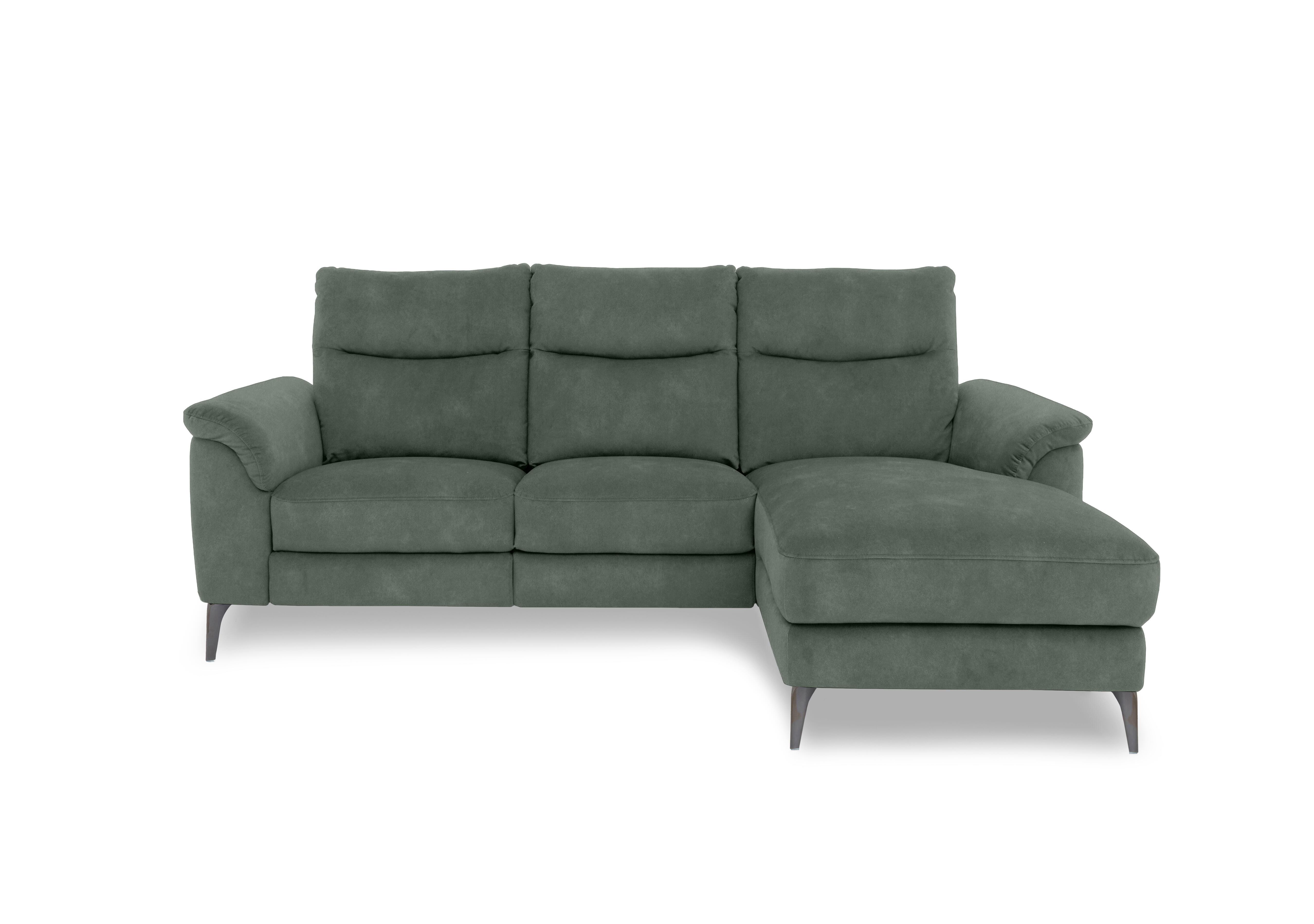 Morgan Fabric 3 Seater Sofa with Chaise End in Dexter Fern 43514 on Furniture Village