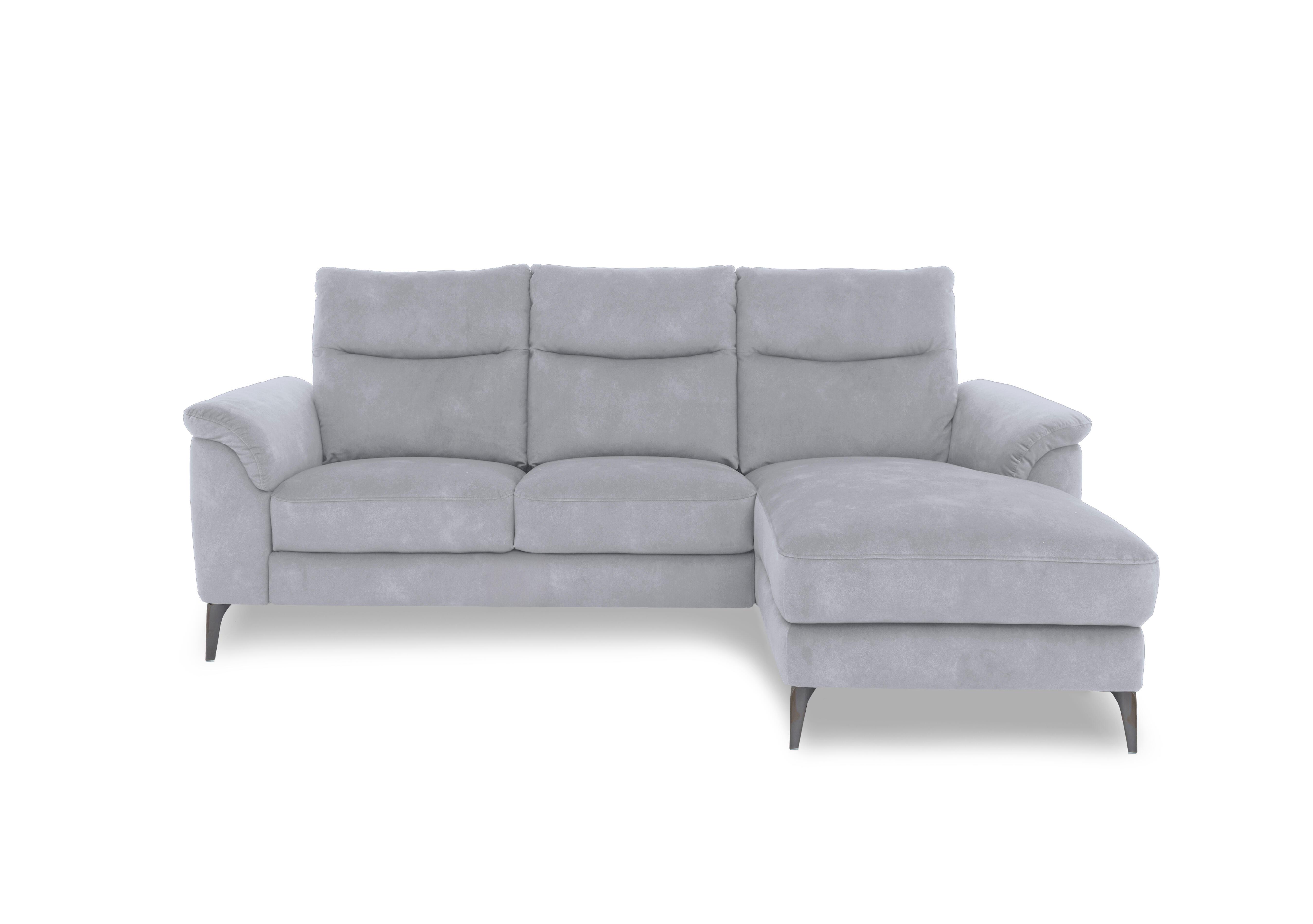 Morgan Fabric 3 Seater Sofa with Chaise End in Dexter Smoke 43516 on Furniture Village