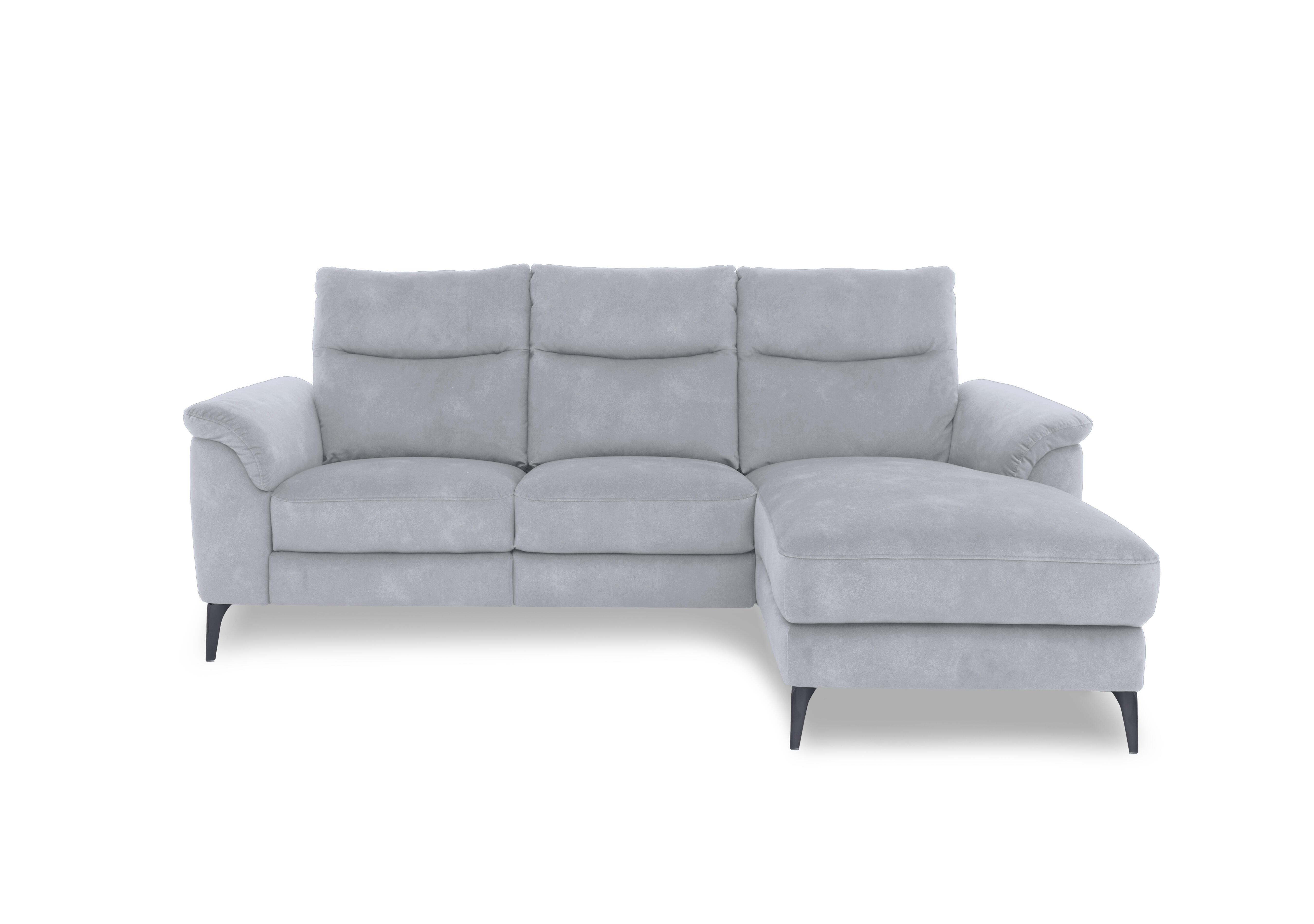 Morgan Fabric 3 Seater Sofa with Chaise End in Dexter Smoke 43516 on Furniture Village