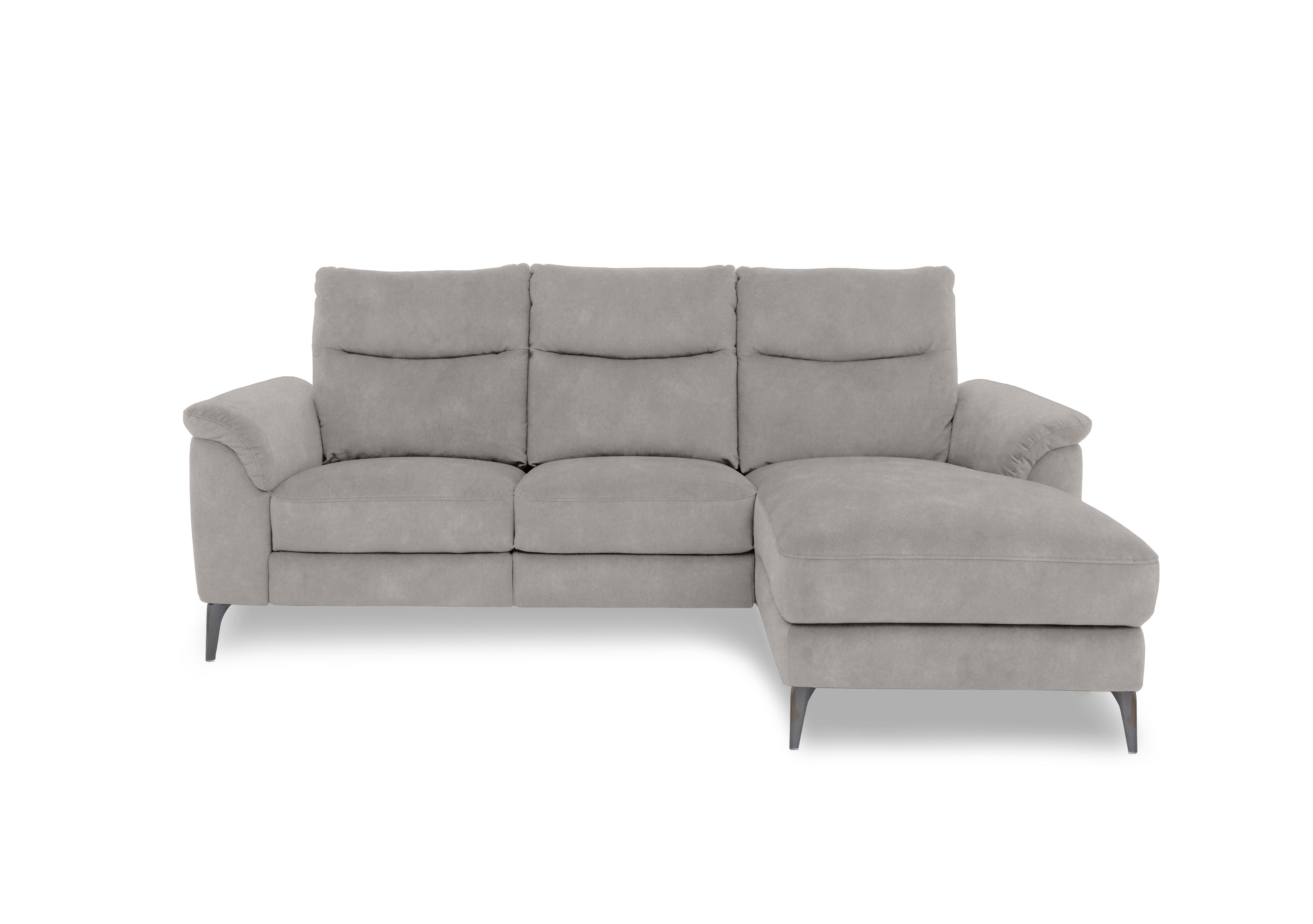 Morgan Fabric 3 Seater Sofa with Chaise End in Dexter Stone 43502 on Furniture Village