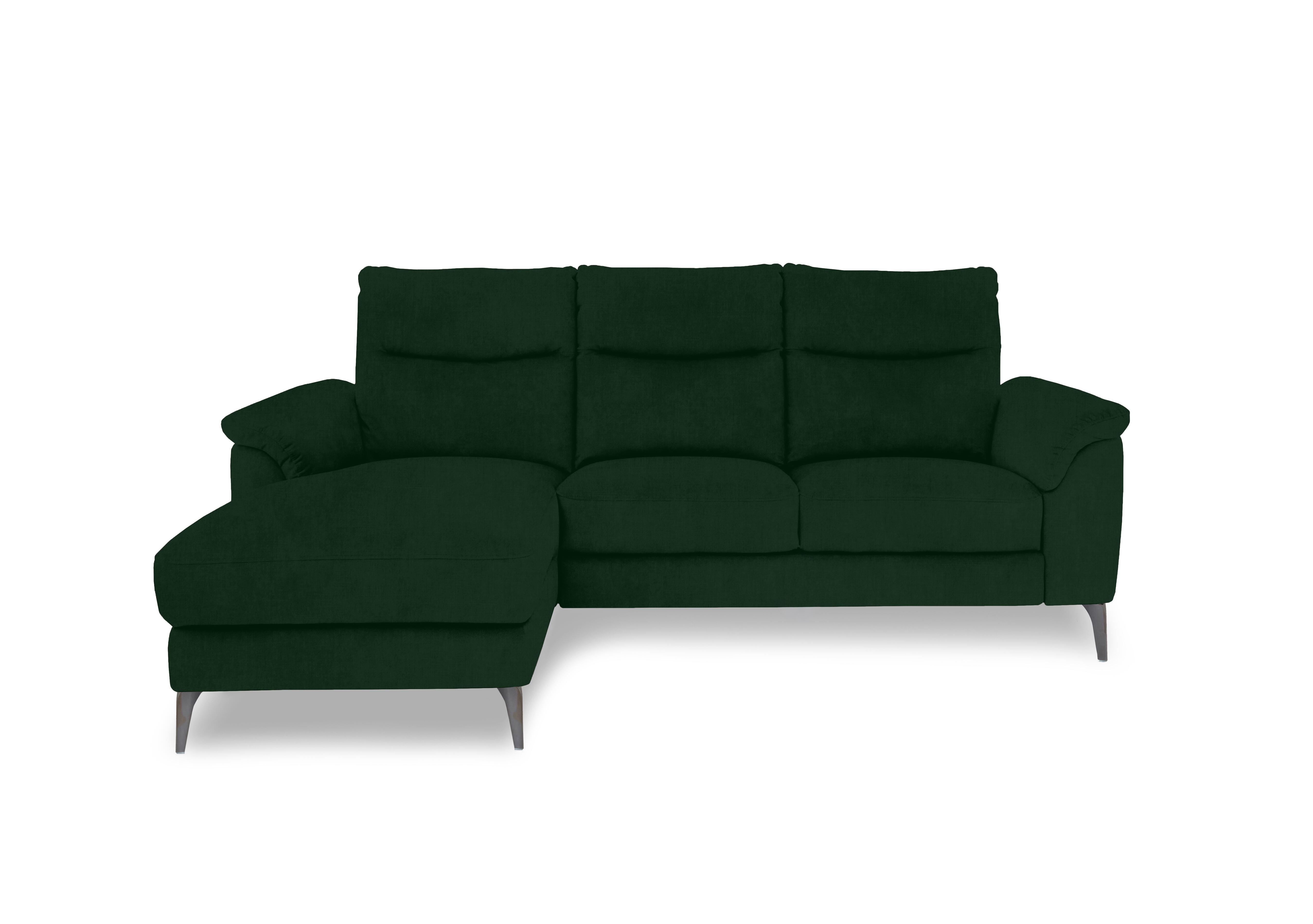 Morgan Fabric 3 Seater Sofa with Chaise End in Opulence Bottle Green 51011 on Furniture Village