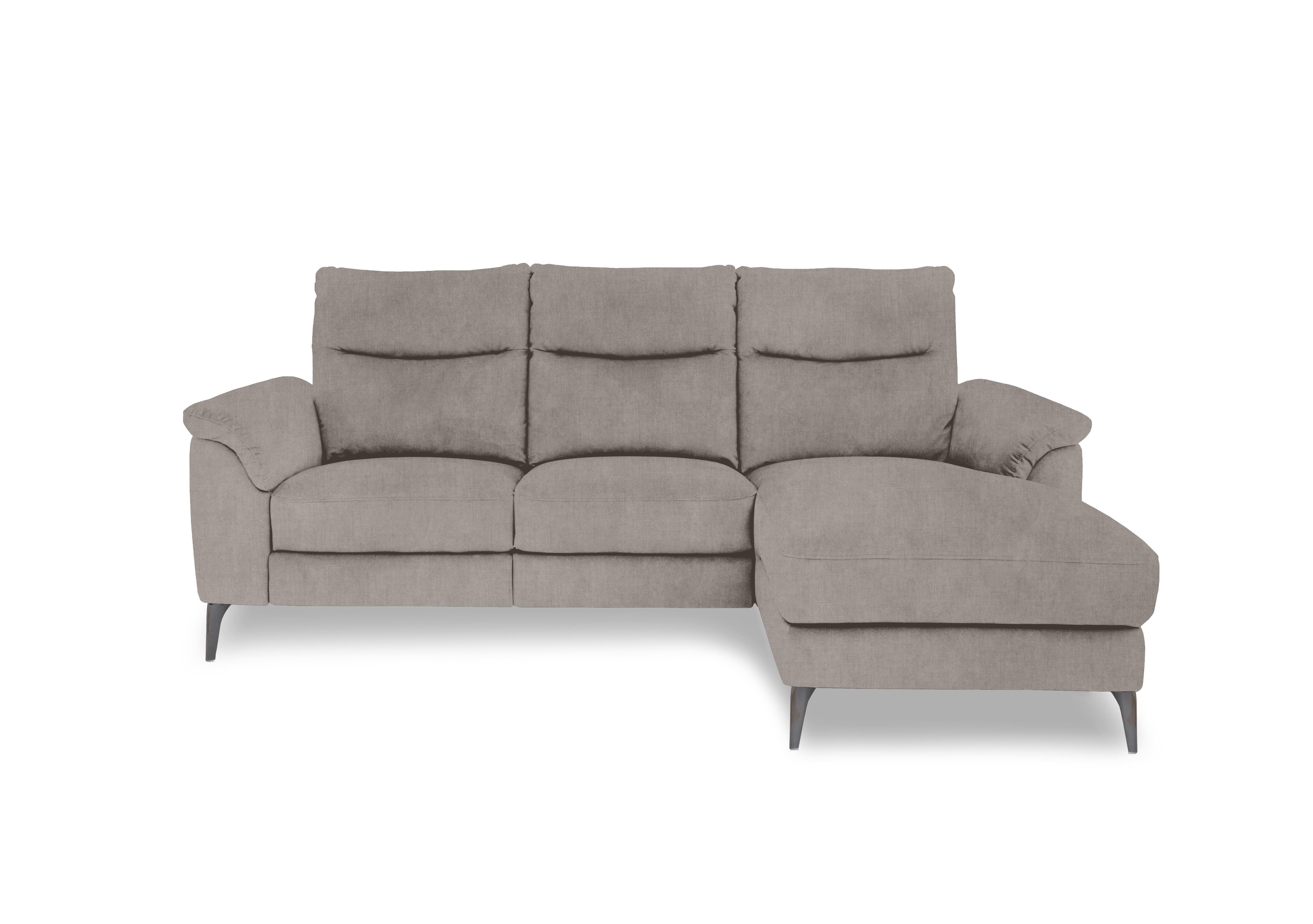 Morgan Fabric 3 Seater Sofa with Chaise End in Opulence Silver 51007 on Furniture Village