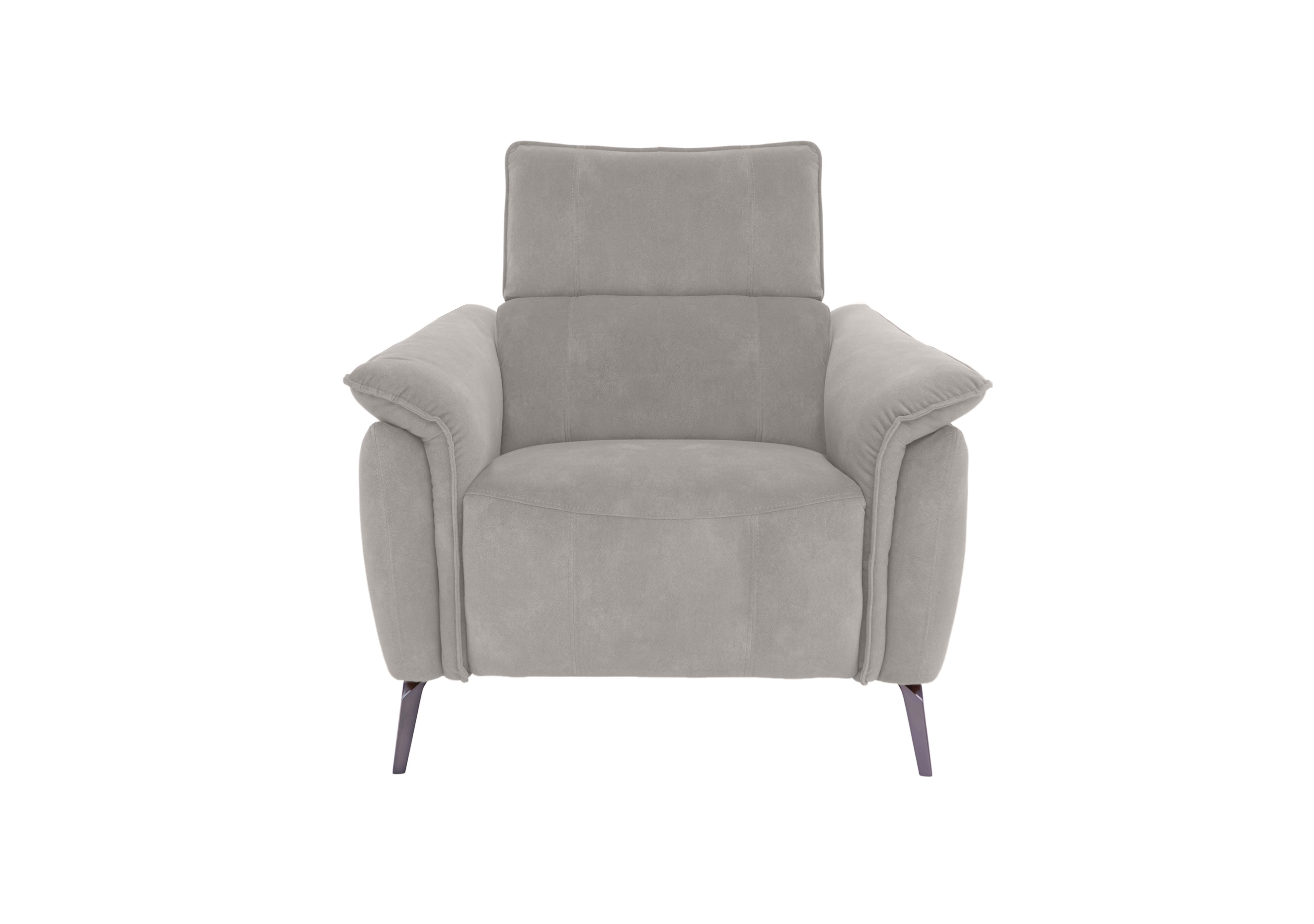 Jude Fabric Power Recliner Chair with Power Headrest, Power Lumbar and Heated Seat in Dexter Stone 43502 on Furniture Village