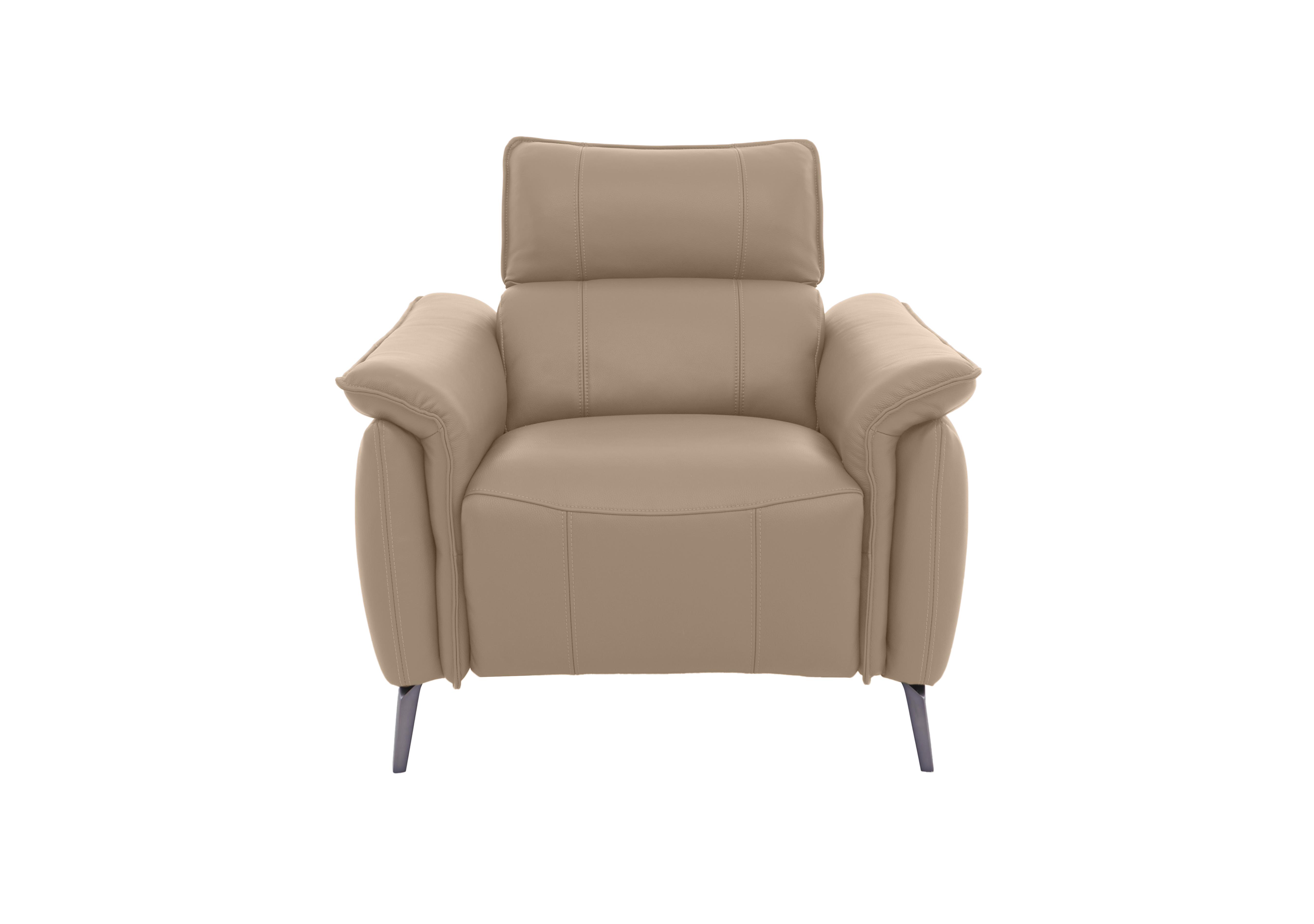 Jude Leather Power Recliner Chair with Power Headrest, Power Lumbar and Heated Seat in Montana Barley Cat-60/06 on Furniture Village