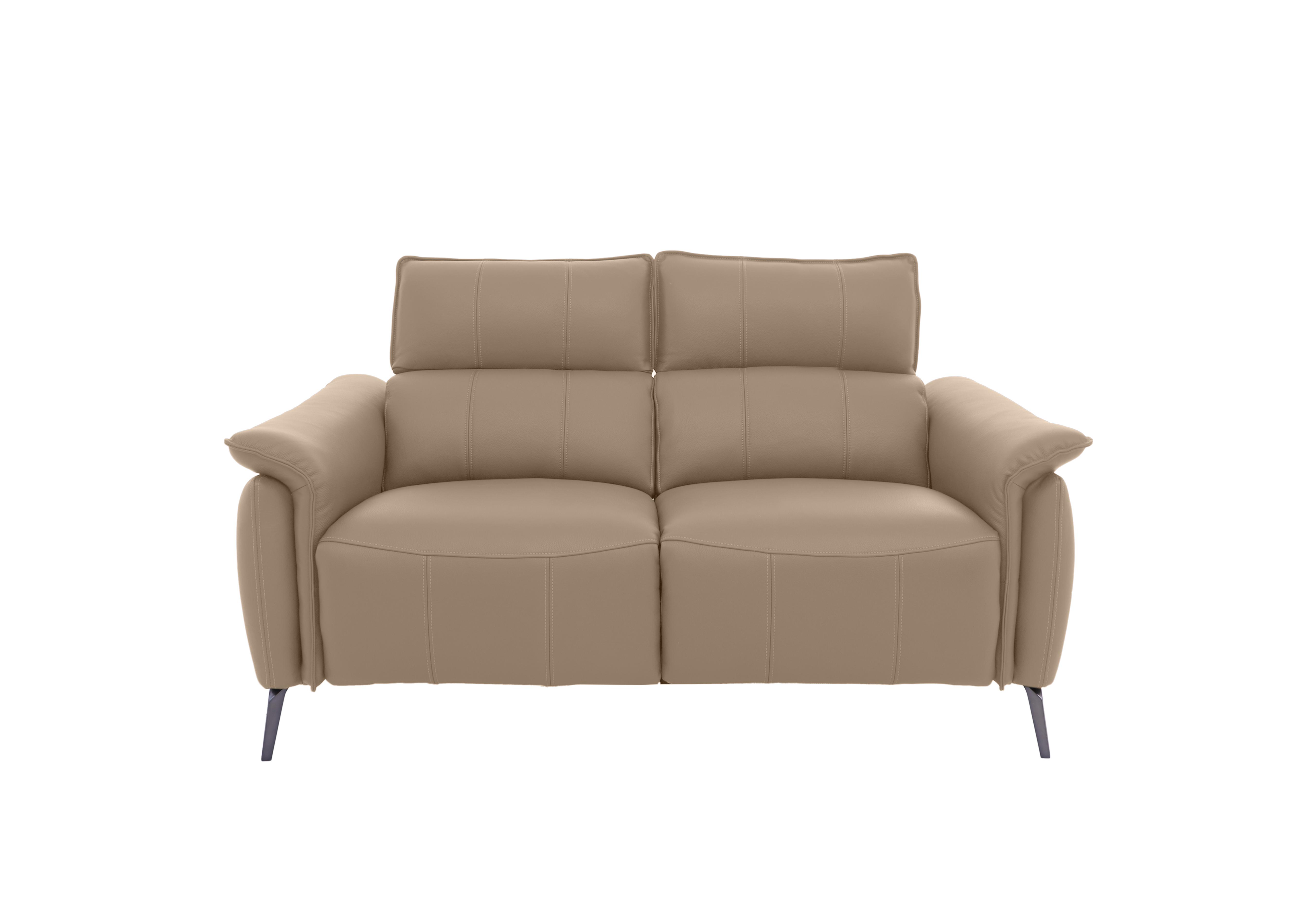 Jude Leather 2 Seater Power Recliner Sofa with Power Headrests, Power Lumbar and Heated Seats in Montana Barley Cat-60/06 on Furniture Village