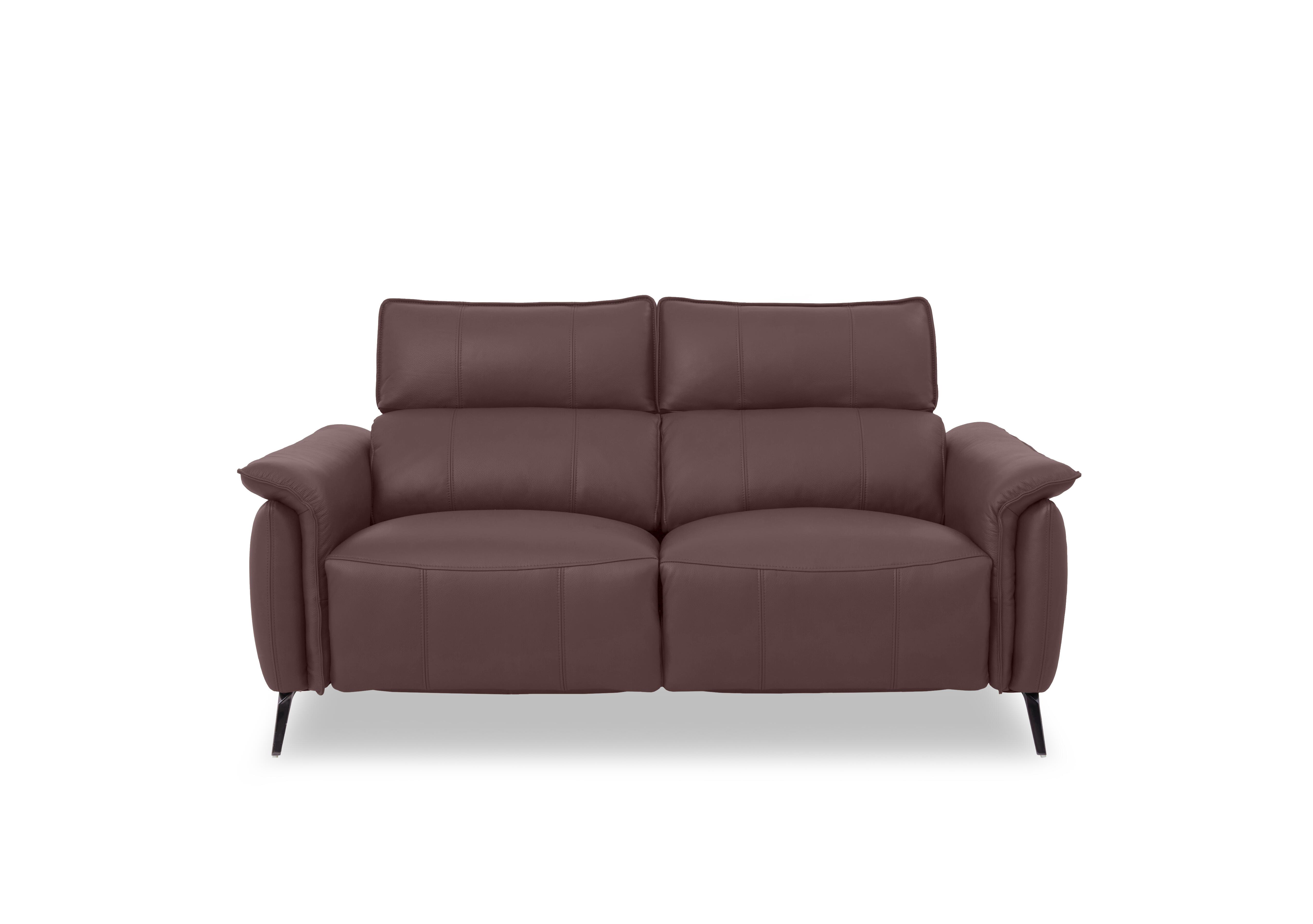 Jude Leather 2 Seater Power Recliner Sofa with Power Headrests, Power Lumbar and Heated Seats in Oslo Mulberry Cat-40/30 on Furniture Village
