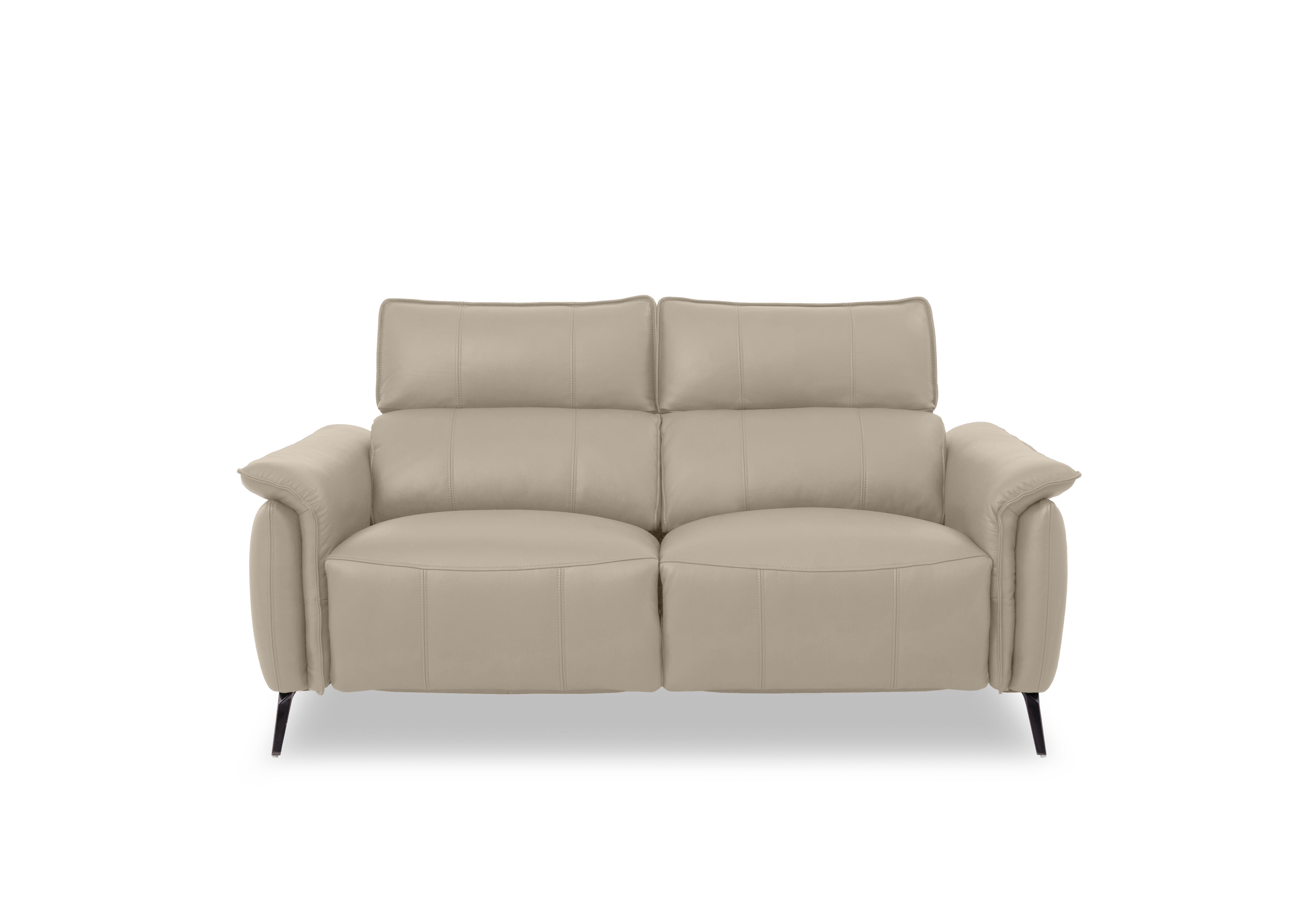 Jude Leather 2 Seater Power Recliner Sofa with Power Headrests, Power Lumbar and Heated Seats in Oslo Oyster Cat-40/08 on Furniture Village