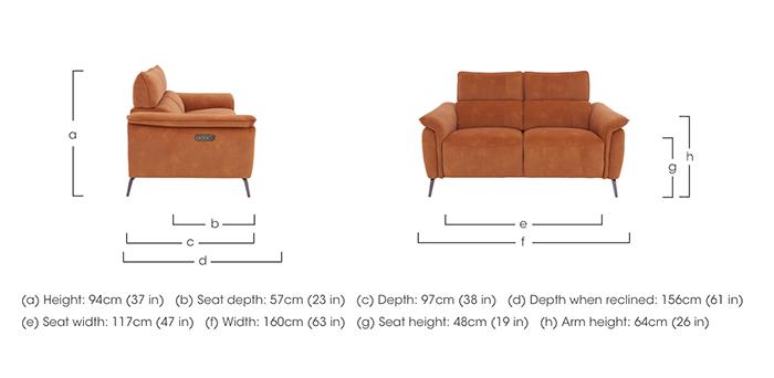 Jude Fabric 2 Seater Power Recliner Sofa with Power Headrests and Power Lumbar in  on Furniture Village