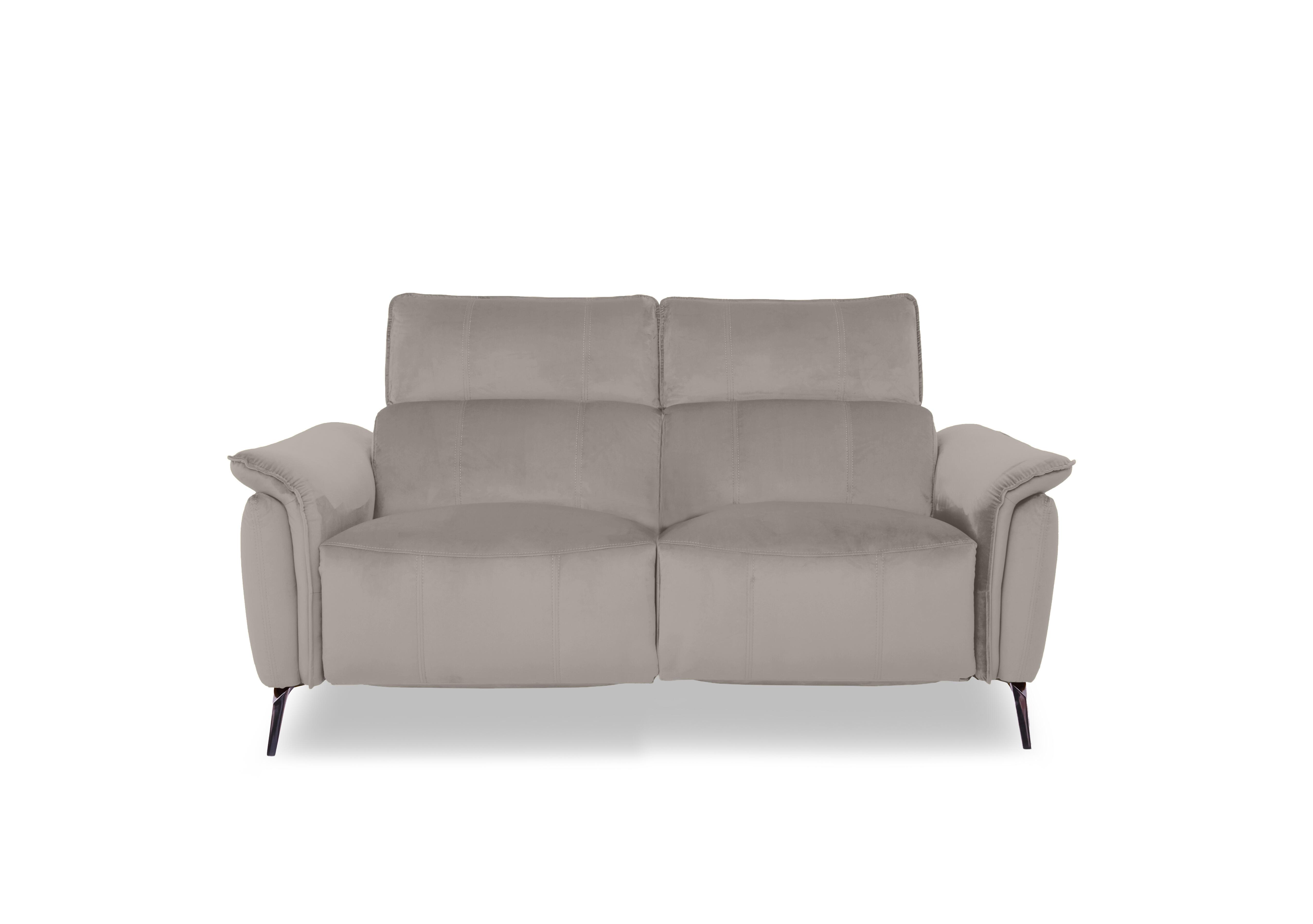 Jude Fabric 2 Seater Power Recliner Sofa with Power Headrests and Power Lumbar in Opulence Silver 51007 on Furniture Village