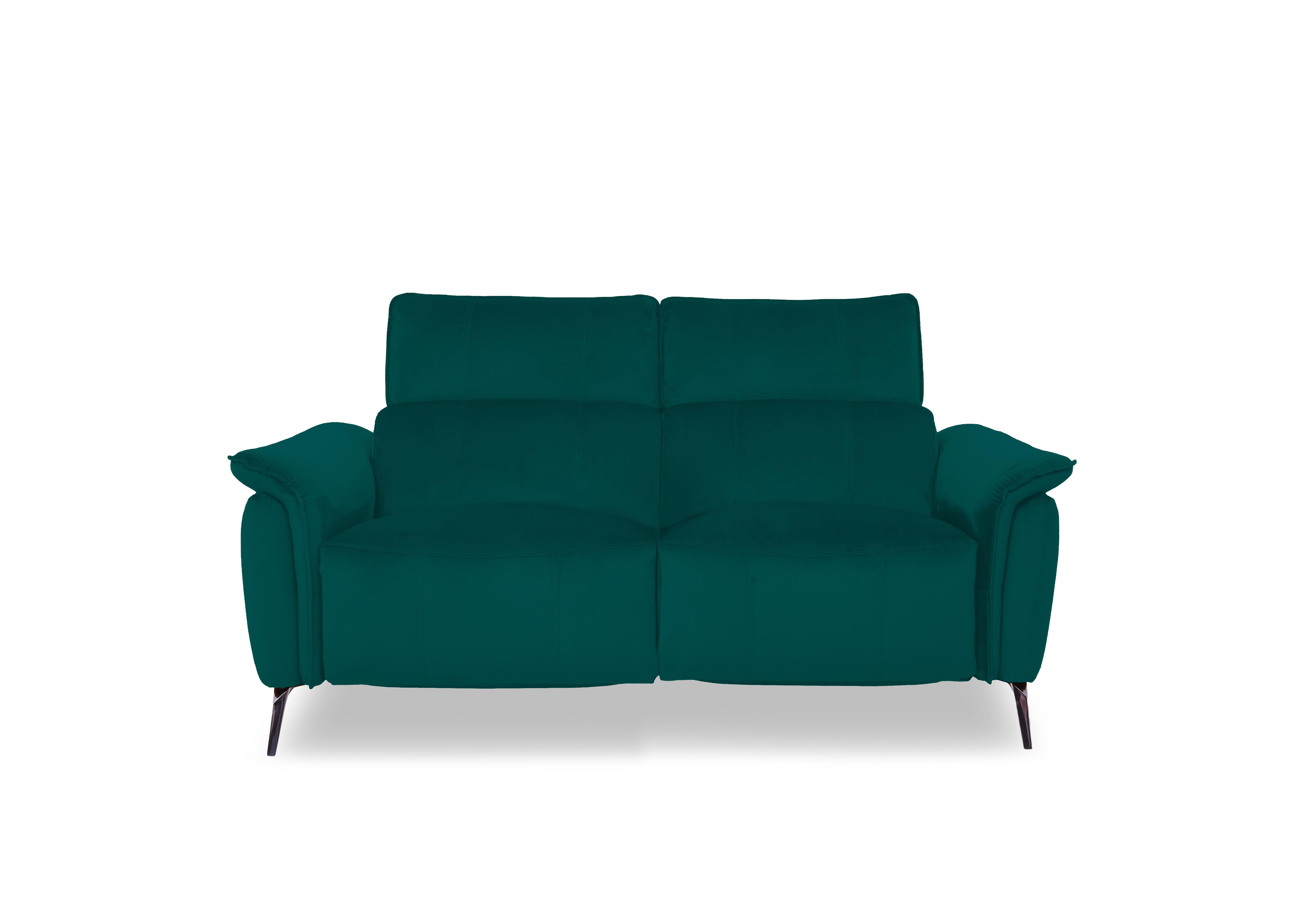 Jude Fabric 2 Seater Power Recliner Sofa with Power Headrests and Power Lumbar in Opulence Teal 51003 on Furniture Village