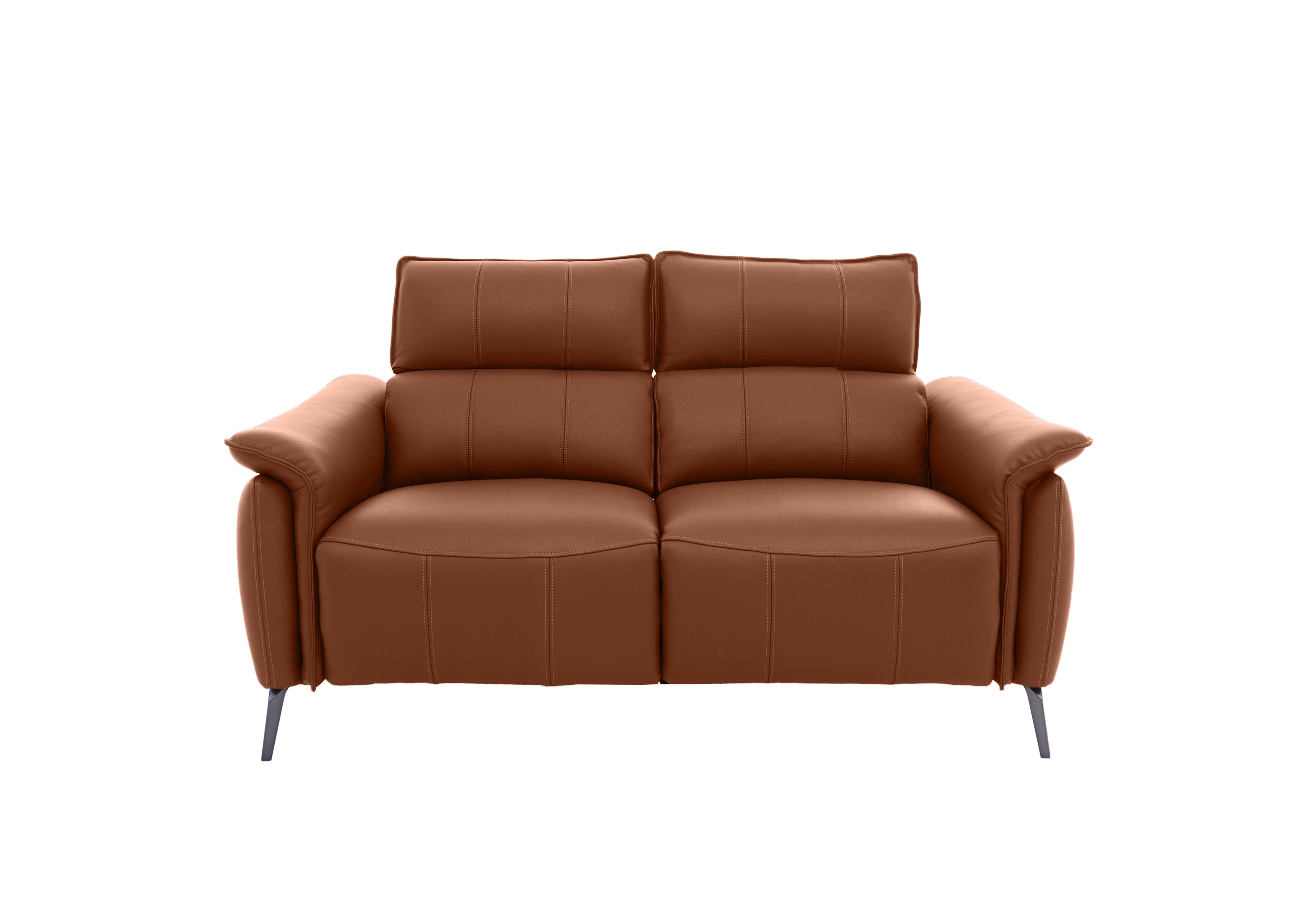 Jude Leather 2 Seater Power Recliner Sofa with Power Headrests and Power Lumbar in Montana Butterscotch Cat-60/07 on Furniture Village